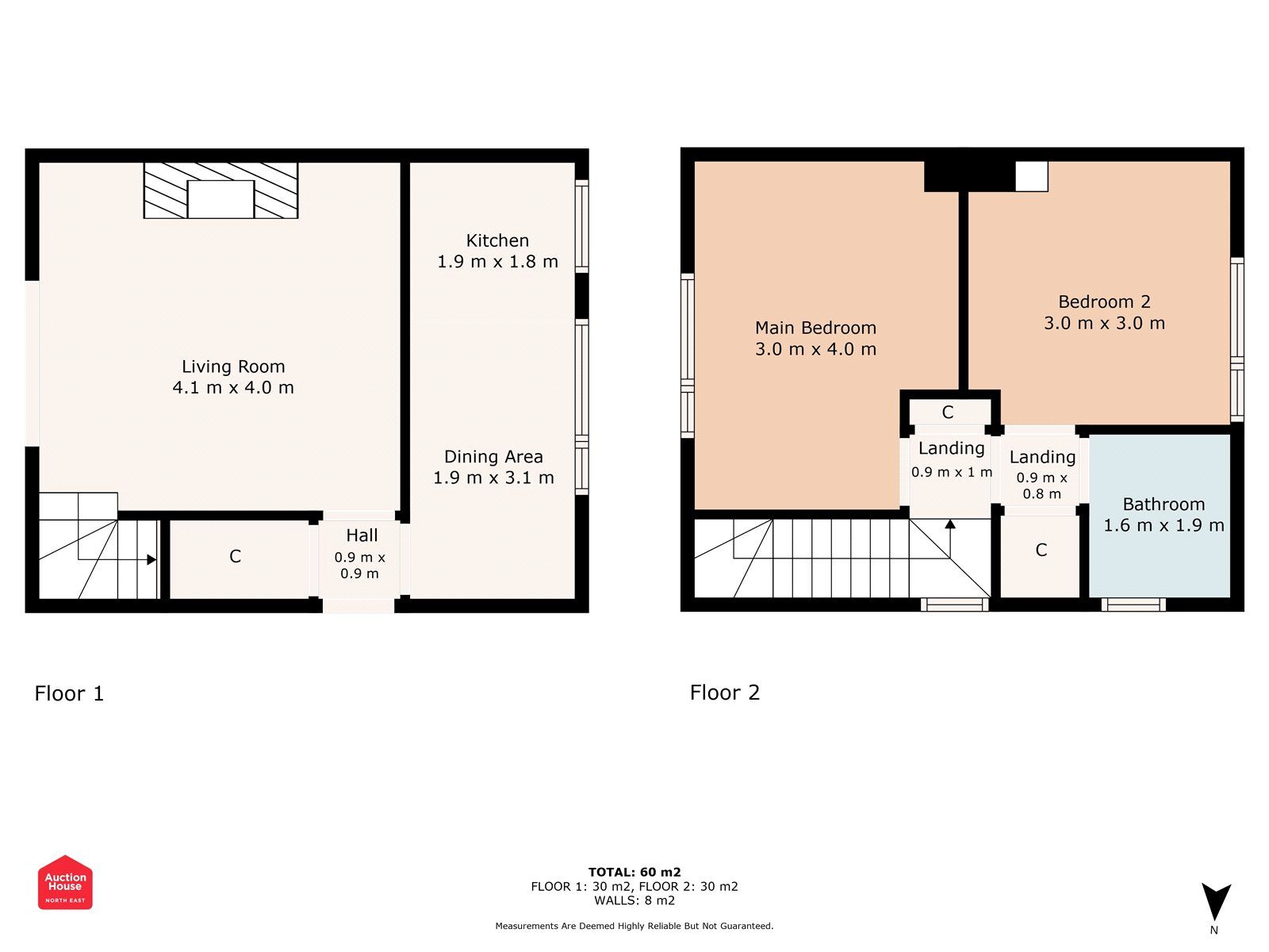 Floorplan of 2 bedroom End Terrace House for sale, Pemberton Avenue, The Grove, Consett, Durham, DH8