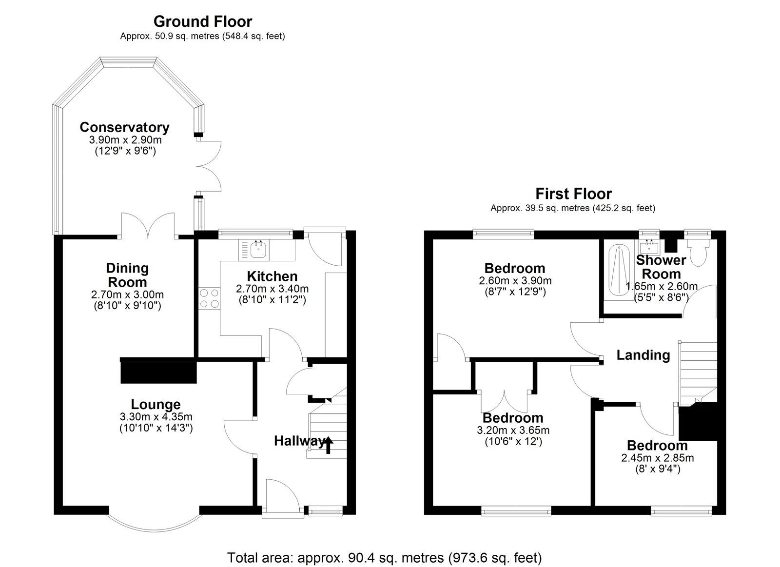 Floorplan of 3 bedroom Semi Detached House for sale, Iveston Road  Delves Lane, Consett, Durham, DH8