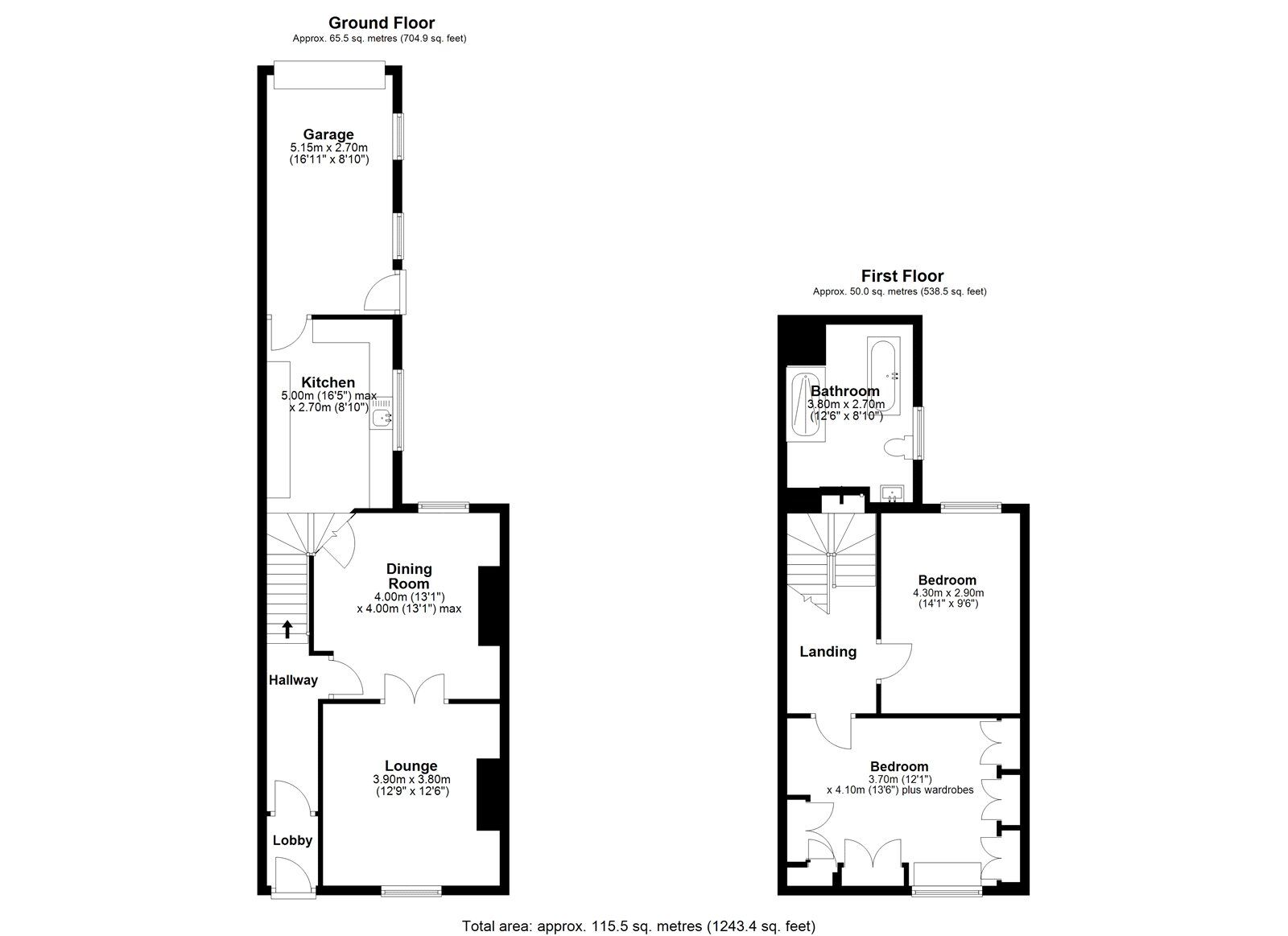 Floorplan of 2 bedroom End Terrace House for sale, Garden Place, Consett, Durham, DH8