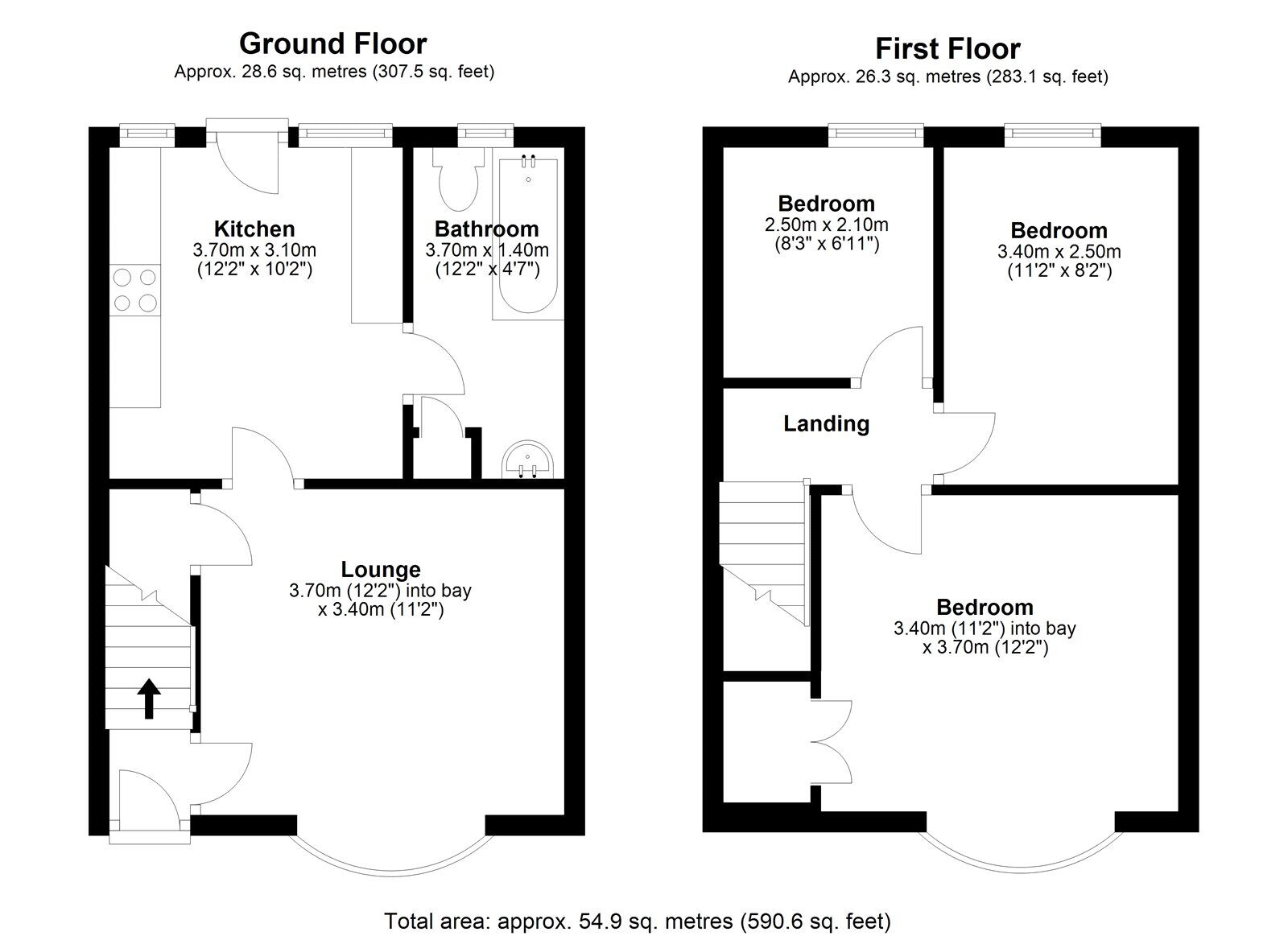 Floorplan of 3 bedroom Mid Terrace House for sale, North View, Blackhill, Durham, DH8