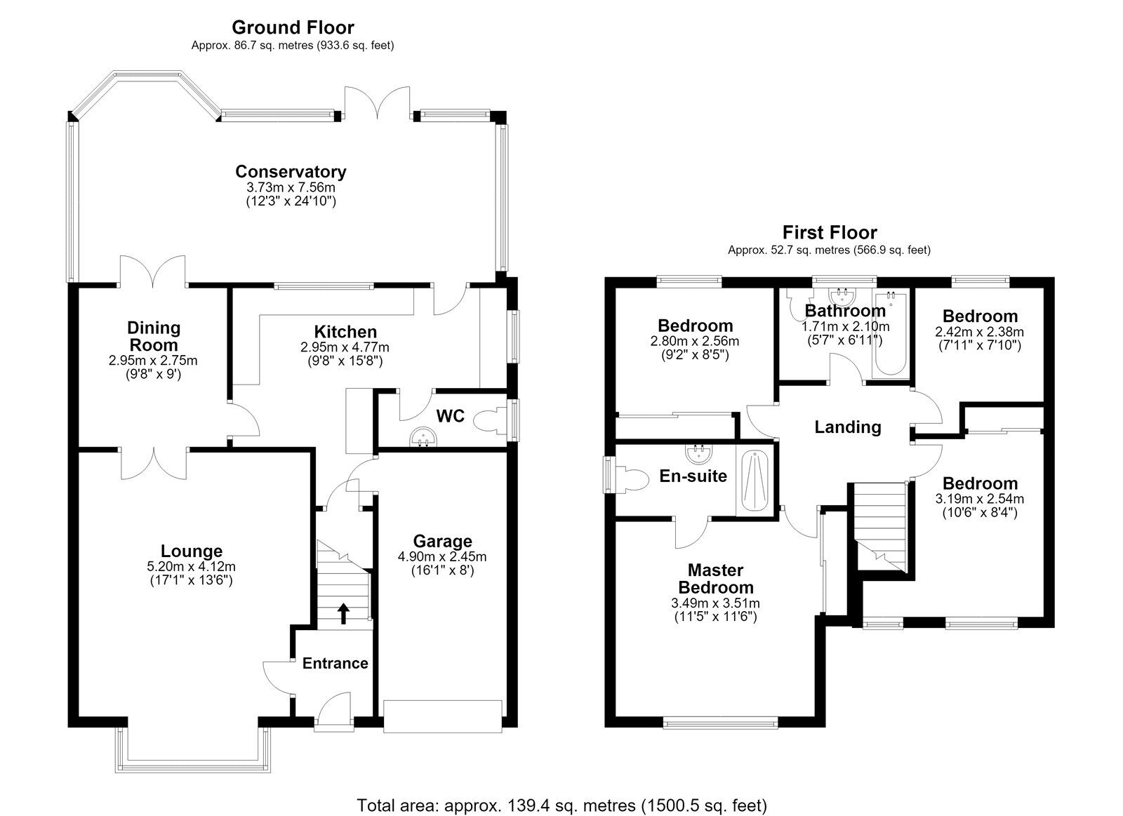 Floorplan of 4 bedroom Detached House for sale, Murray Court, Blackhill, Consett, Durham, DH8