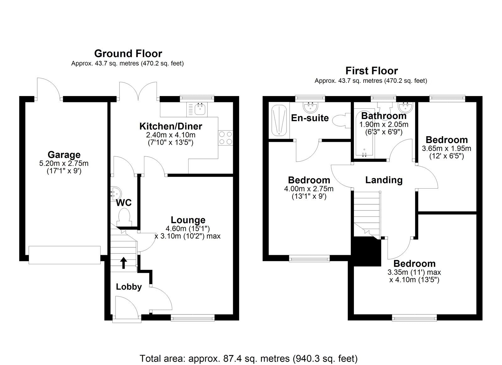 Floorplan of 3 bedroom Detached House for sale, Dewhirst Close, Leadgate, Durham, DH8