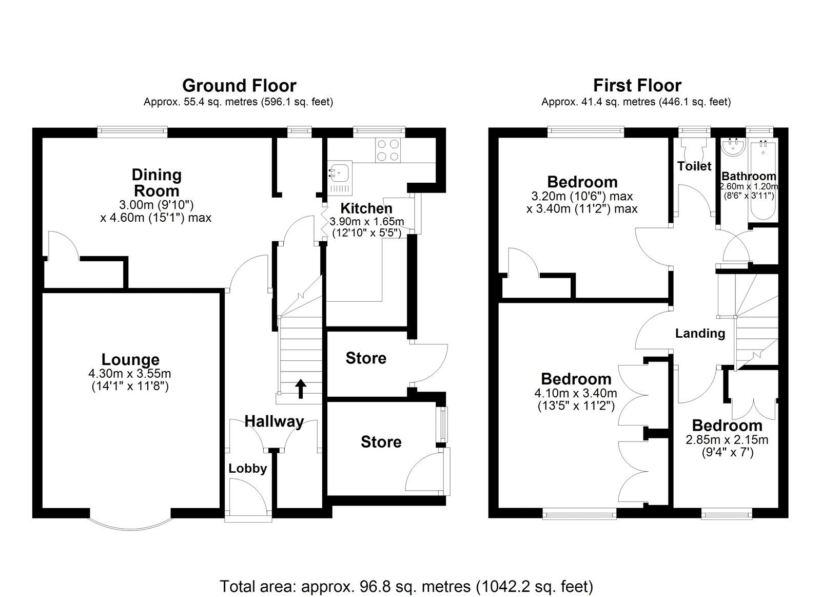 Floorplan of 3 bedroom Semi Detached House for sale, Thornfield Road, The Grove, Consett, Durham, DH8