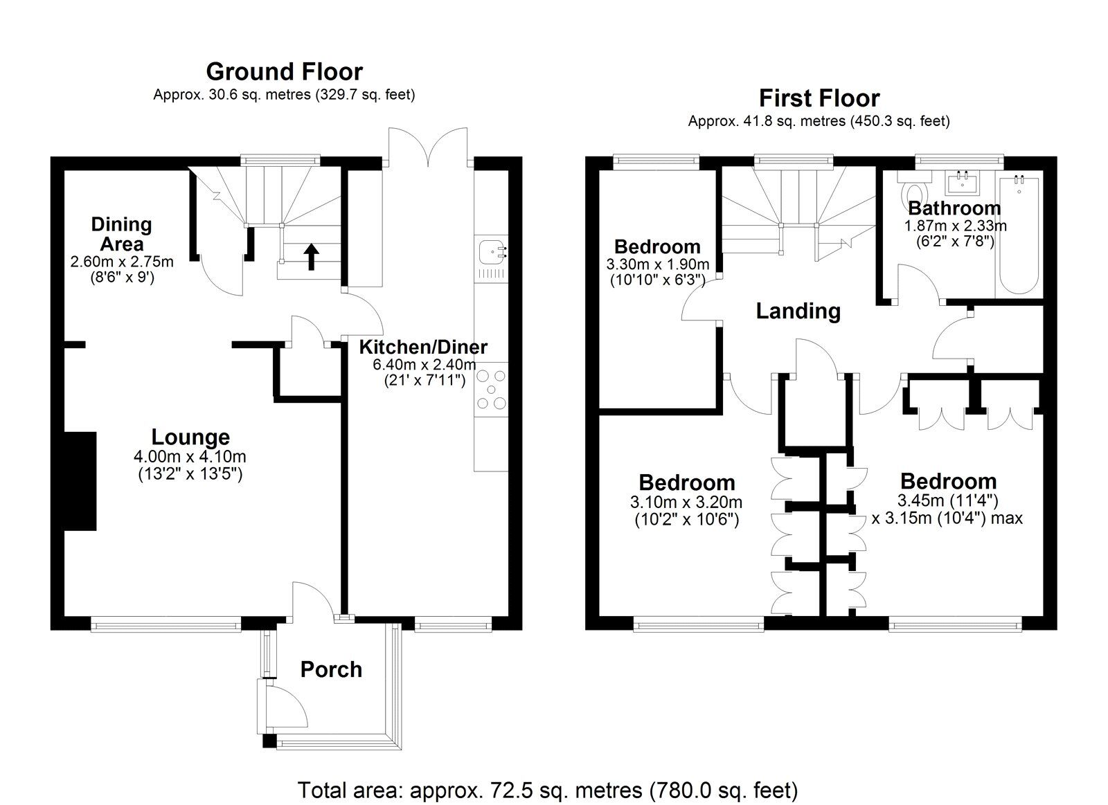 Floorplan of 3 bedroom End Terrace House for sale, Castledene Road, Delves Lane, Consett, Durham, DH8