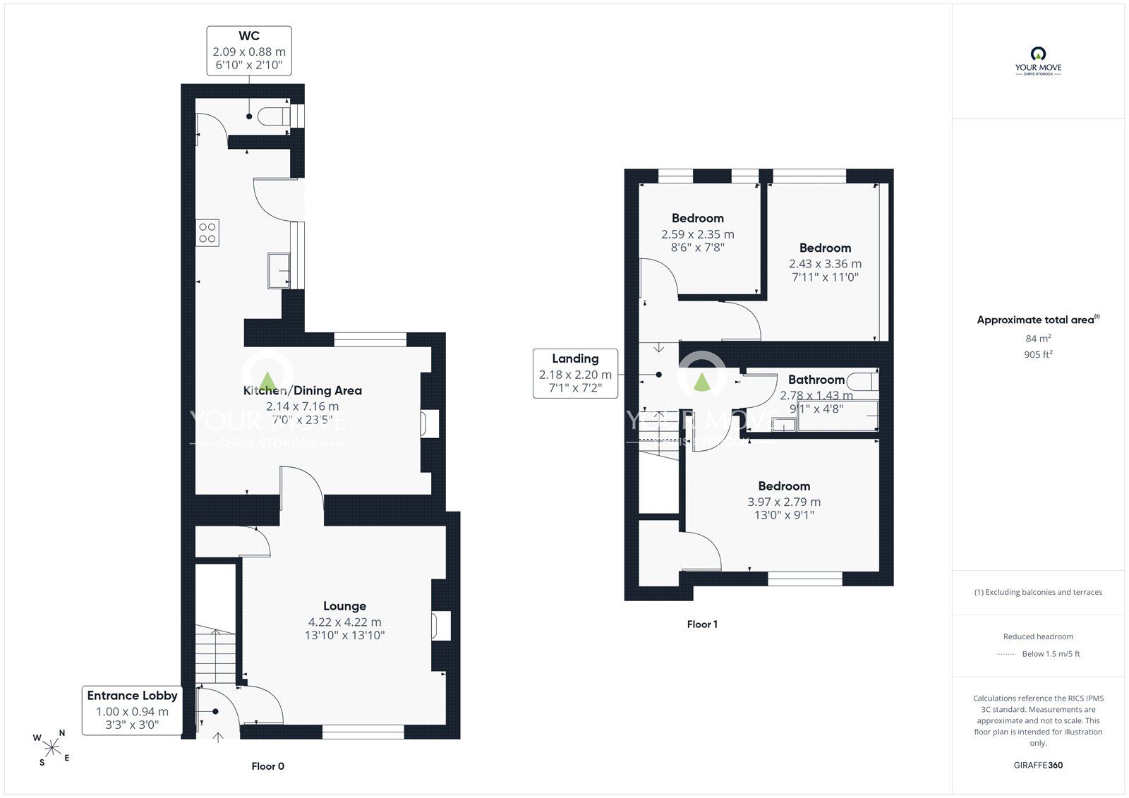 Floorplan of 3 bedroom Mid Terrace House to rent, Sherburn Terrace, Consett, Durham, DH8