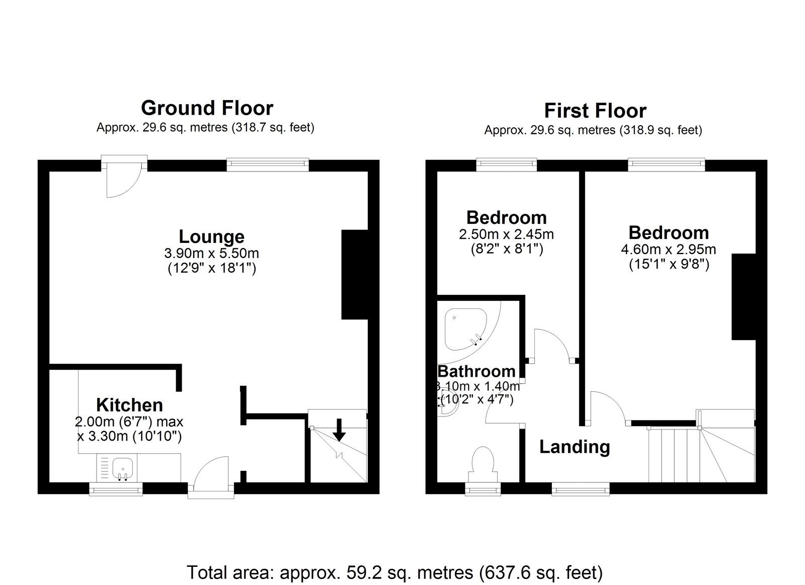 Floorplan of 2 bedroom Mid Terrace House for sale, Buddle Street, Consett, Durham, DH8