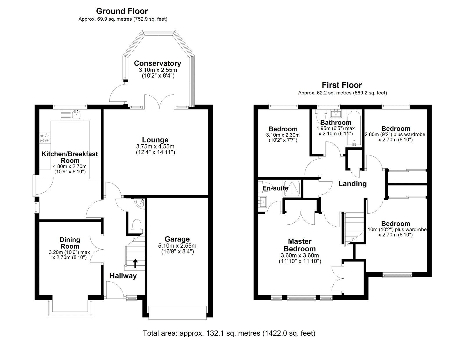 Floorplan of 4 bedroom Detached House for sale, Cotherstone Close, Templetown, Consett, Durham, DH8
