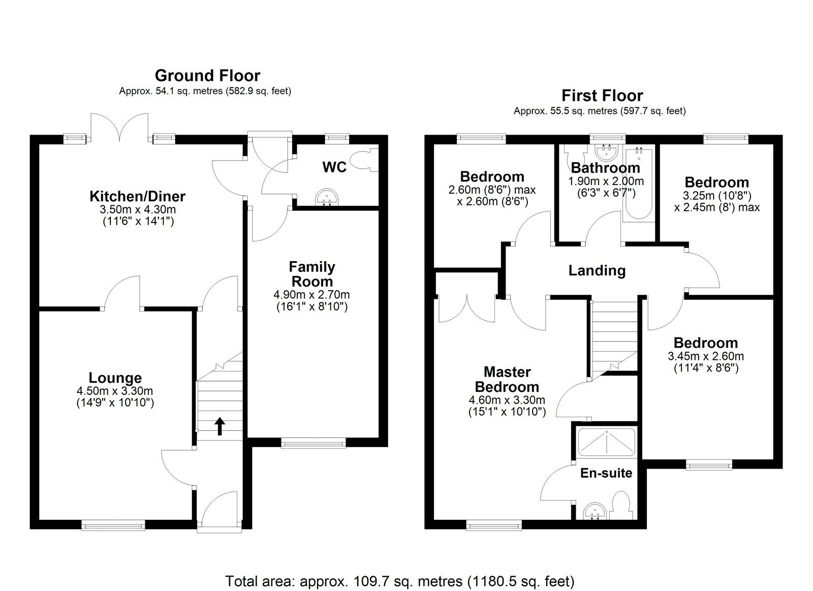 Floorplan of 4 bedroom Detached House for sale, Ewehurst Road, Dipton, Durham, DH9