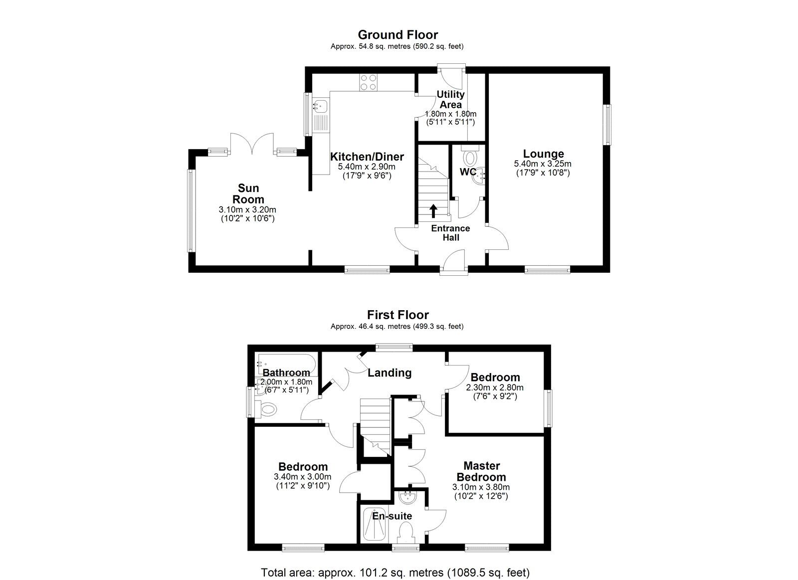 Floorplan of 3 bedroom Detached House for sale, Elliott Way, Consett, Durham, DH8