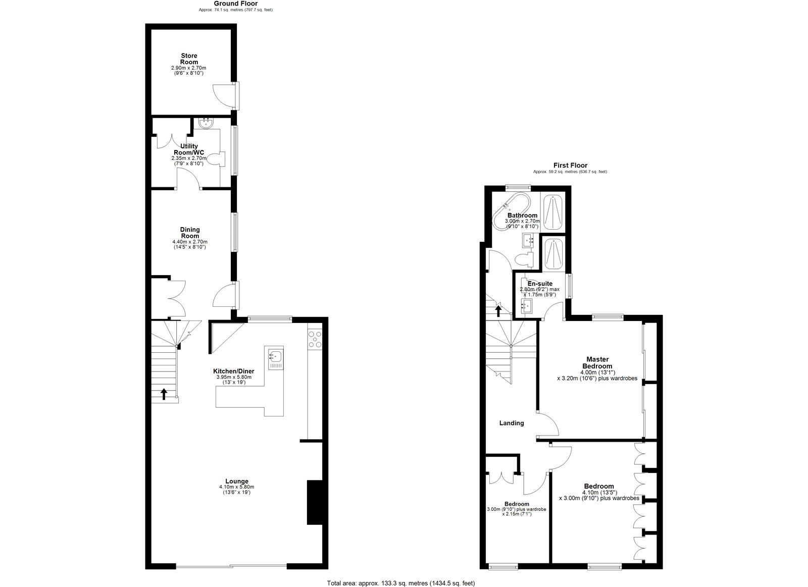 Floorplan of 3 bedroom Mid Terrace House for sale, Dacre Gardens, Consett, Durham, DH8