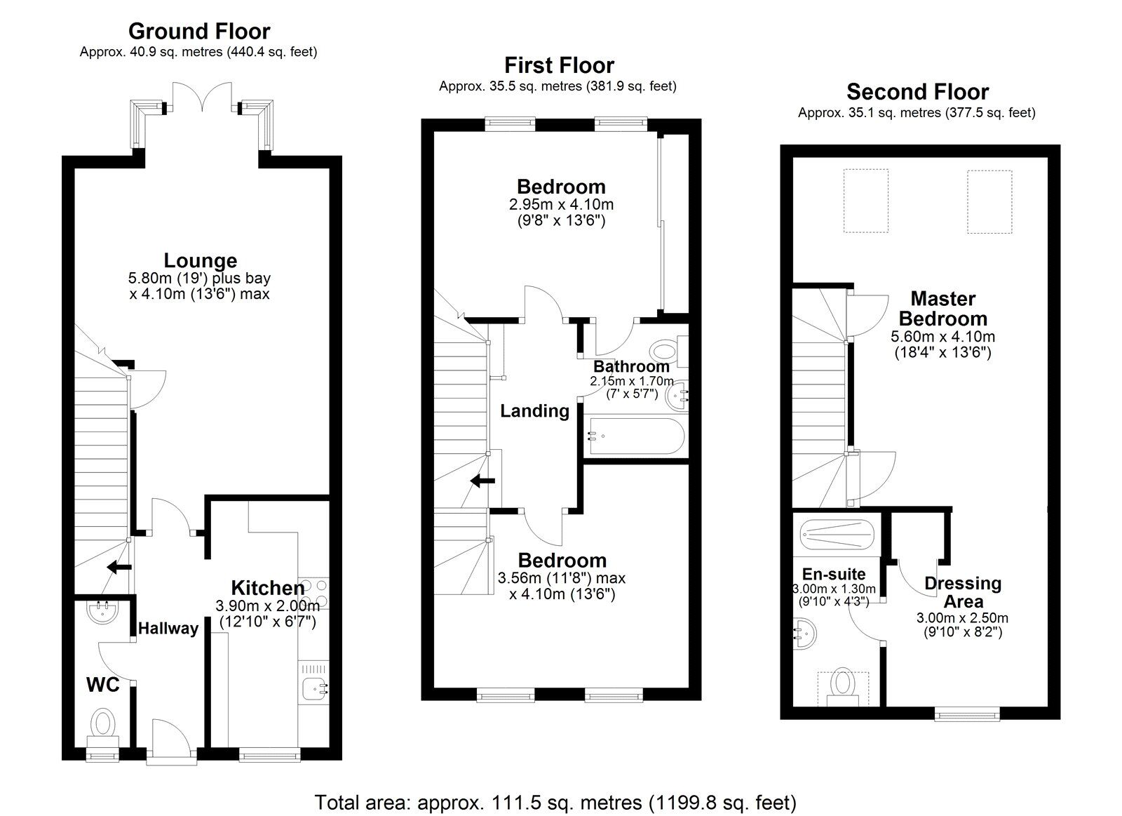 Floorplan of 3 bedroom Semi Detached House for sale, Richardson Way, Consett, Durham, DH8