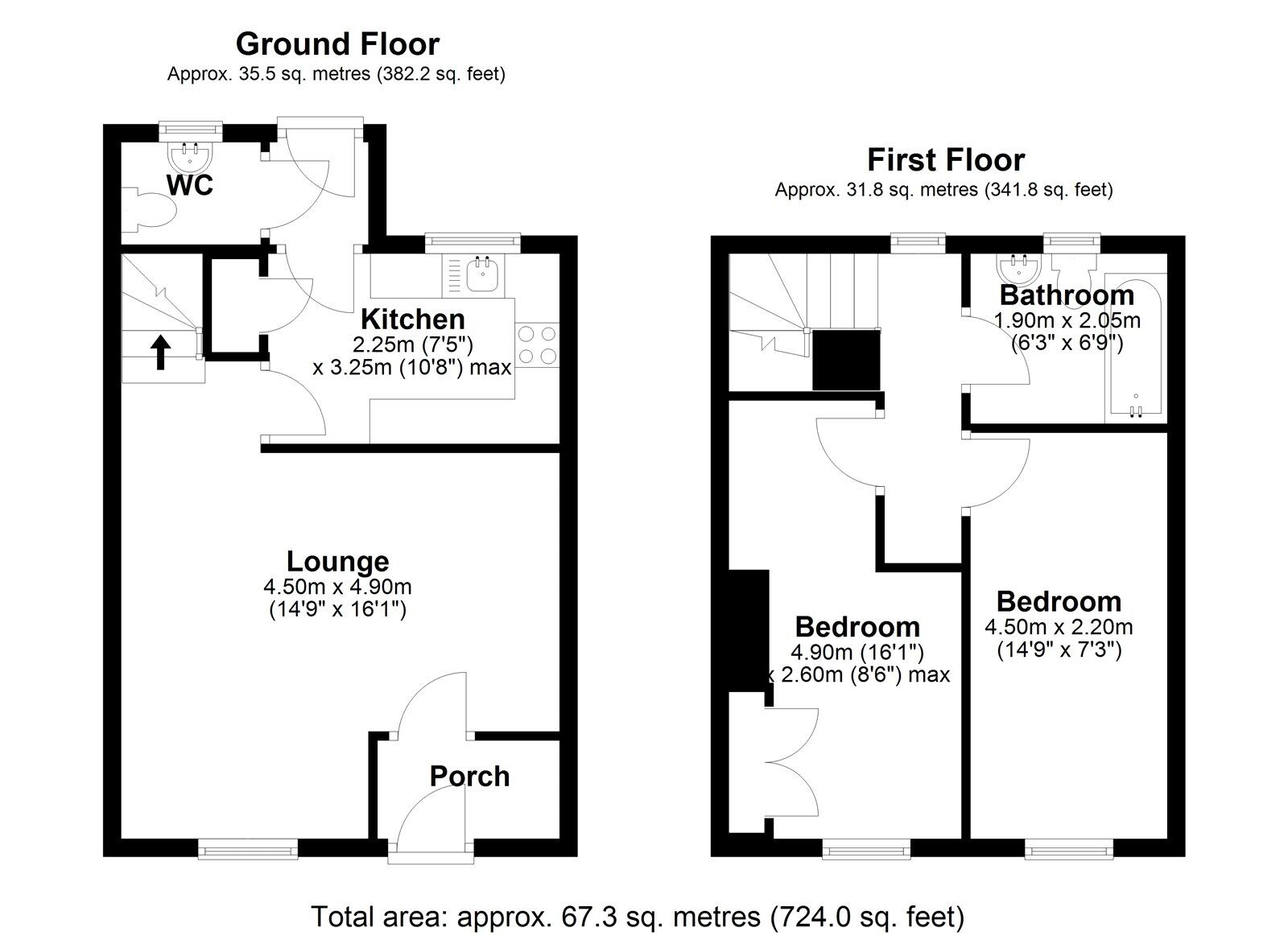 Floorplan of 2 bedroom Mid Terrace House for sale, Boyd Street, Consett, Durham, DH8
