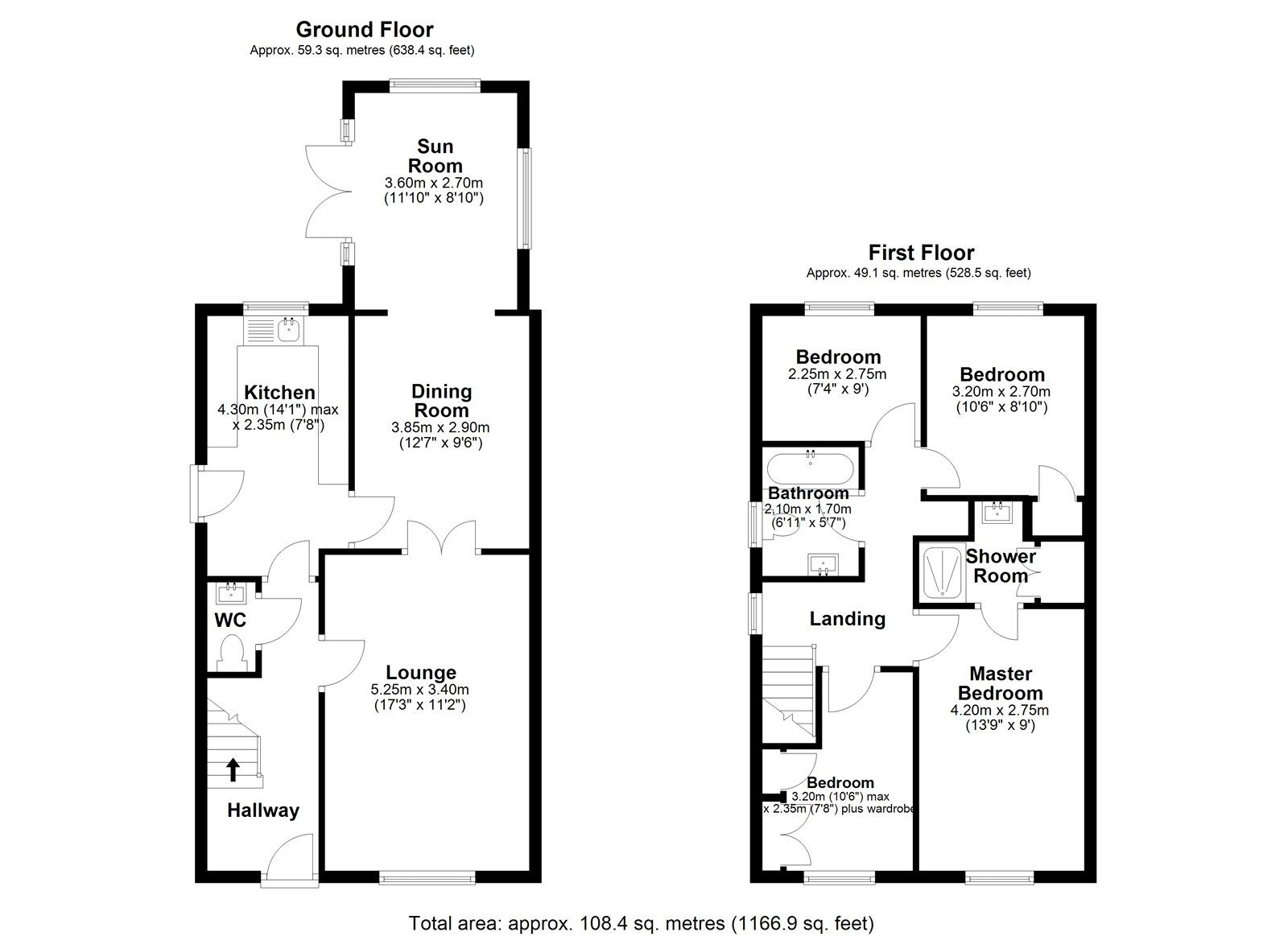 Floorplan of 4 bedroom Detached House for sale, Manor Close, The Grove, Consett, Durham, DH8