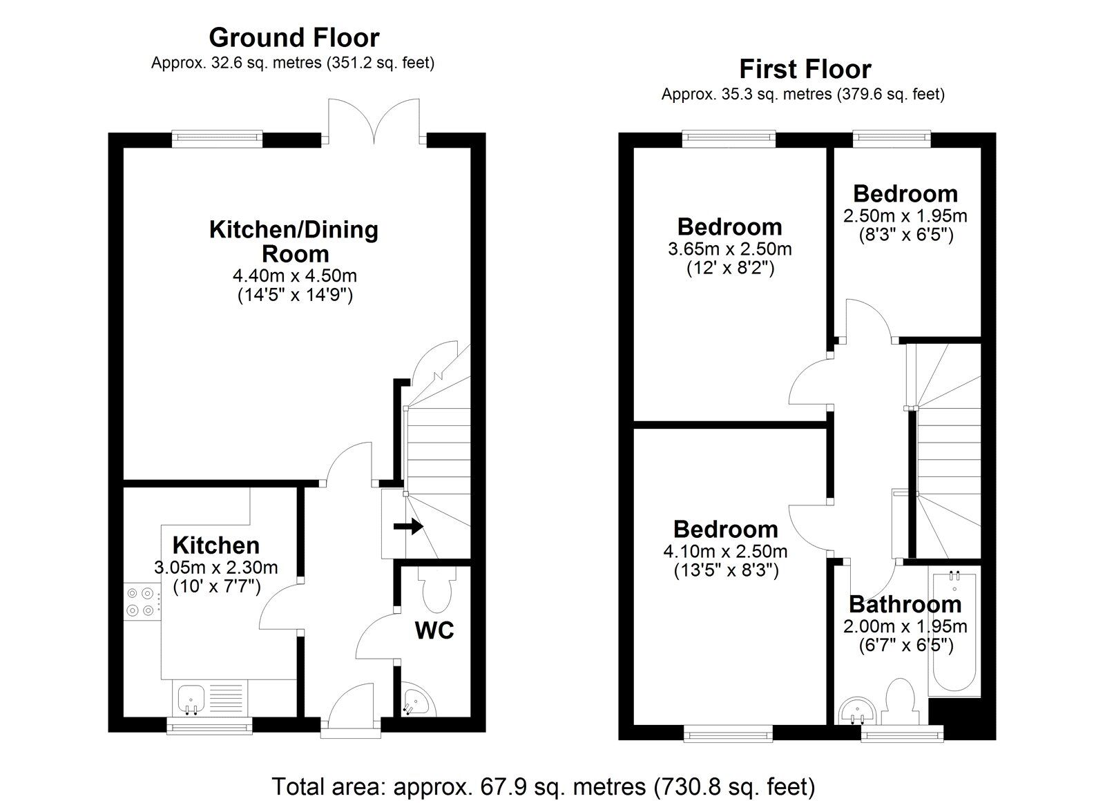 Floorplan of 3 bedroom End Terrace House for sale, Generation Place, Consett, Durham, DH8