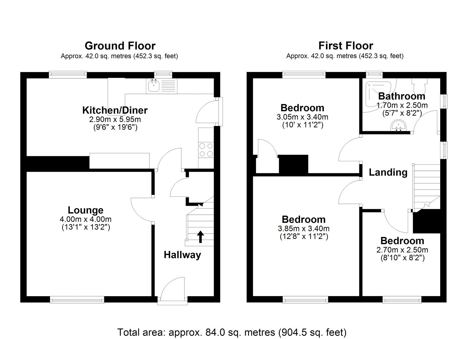 Floorplan of 3 bedroom Semi Detached House for sale, Cohort Close, Ebchester, Consett, Durham, DH8