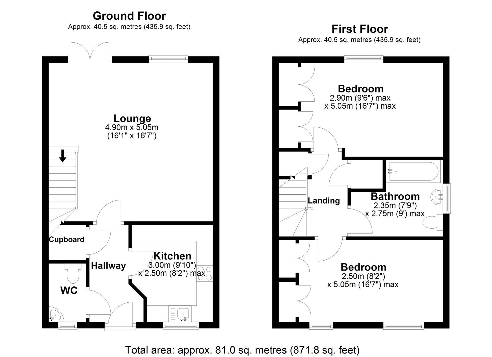 Floorplan of 2 bedroom Semi Detached House for sale, Frazer Road  Shotley Bridge, Consett, Durham, DH8