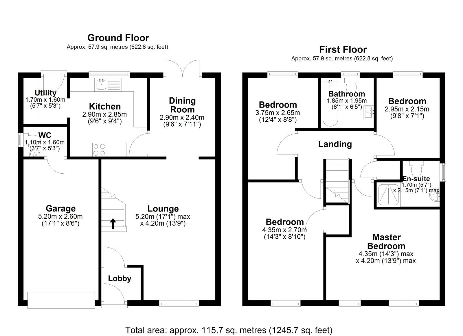 Floorplan of 4 bedroom Detached House for sale, Fenwick Way, Consett, Durham, DH8