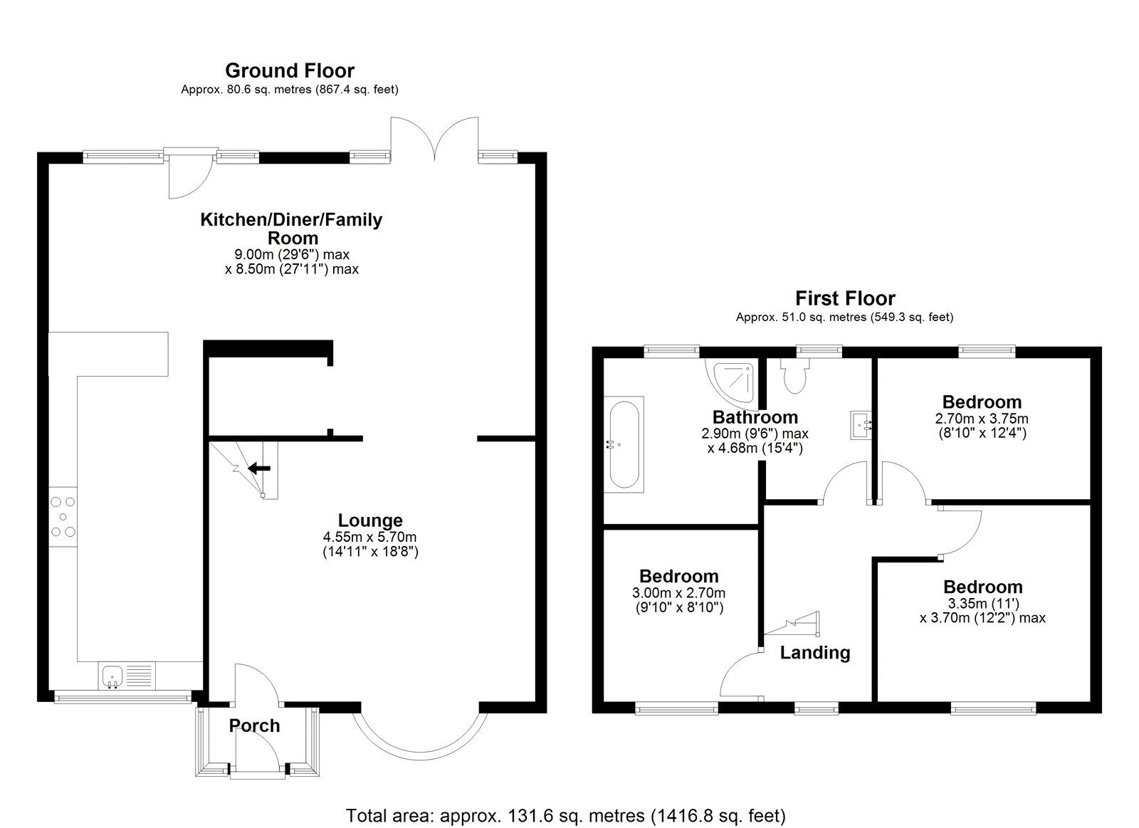 Floorplan of 3 bedroom End Terrace House for sale, Loud View Terrace, Greencroft, Stanley, Durham, DH9