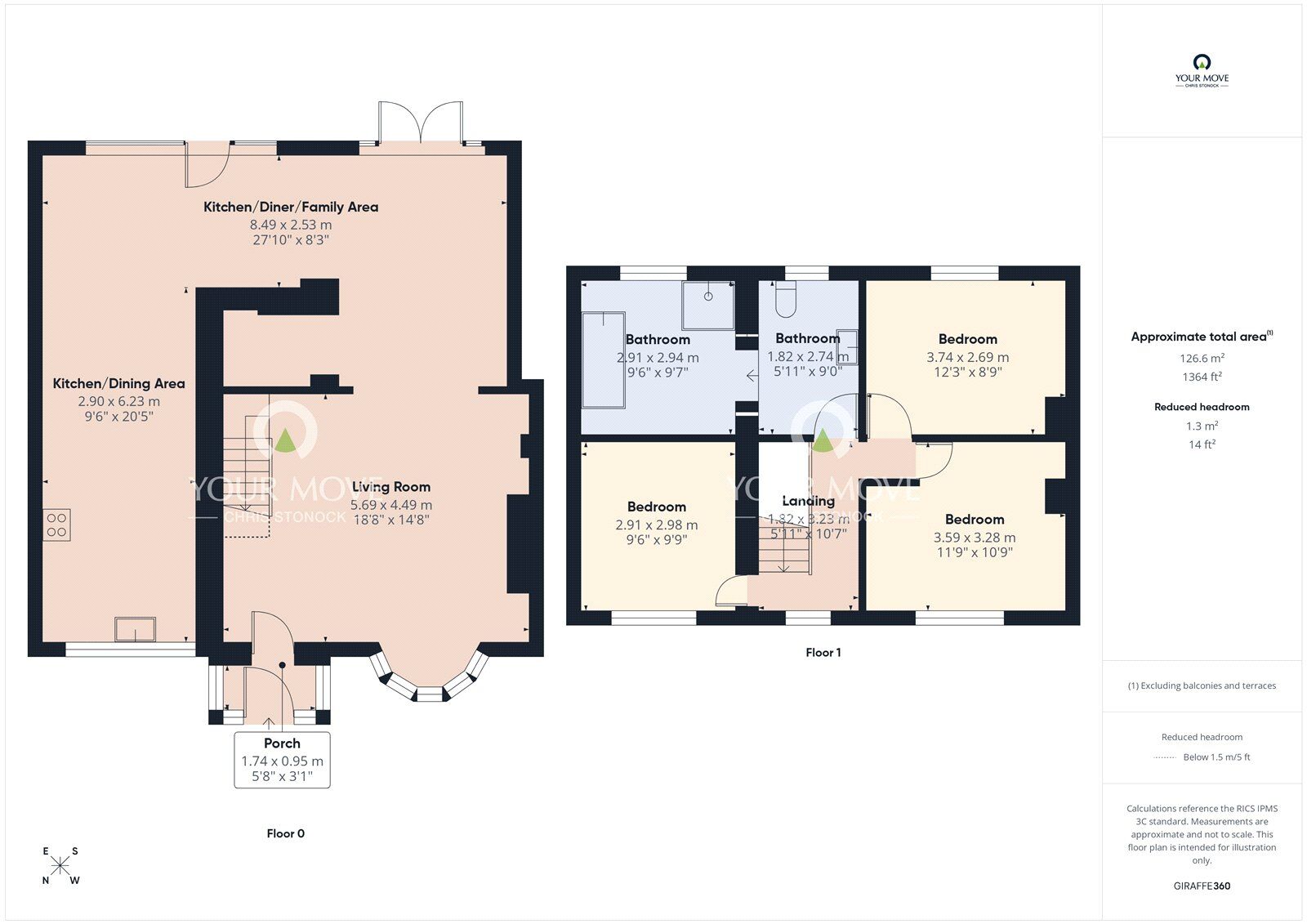 Floorplan of 3 bedroom End Terrace House for sale, Loud View Terrace, Greencroft, Stanley, Durham, DH9