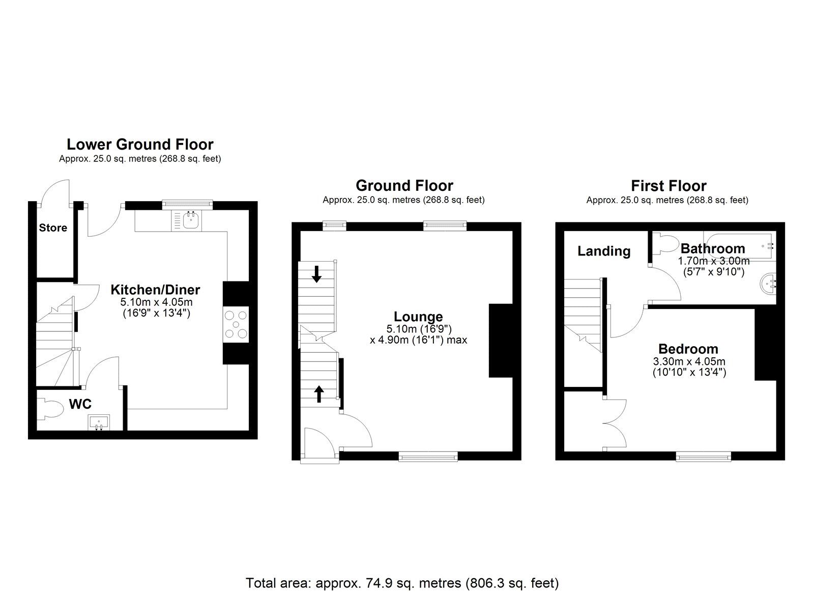 Floorplan of 1 bedroom Mid Terrace House for sale, Snows Green Road  Shotley Bridge, Consett, Durham, DH8