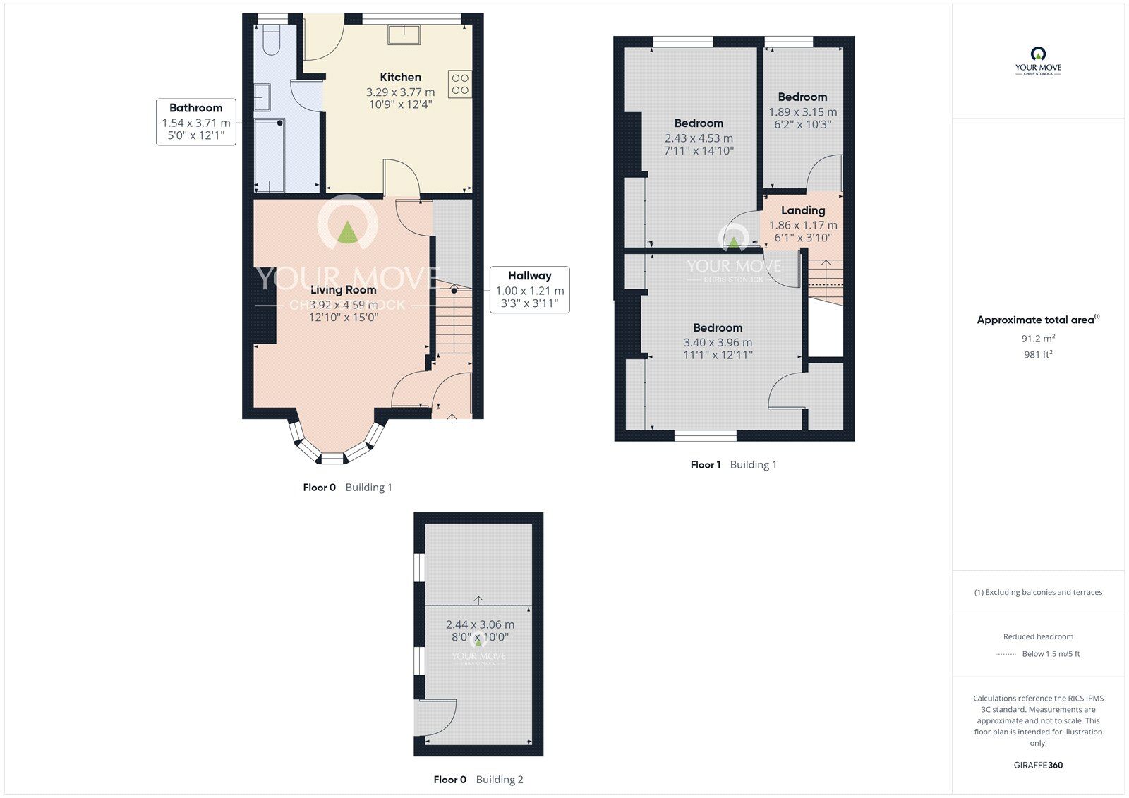 Floorplan of 3 bedroom Mid Terrace House to rent, Medomsley Road, Consett, Durham, DH8