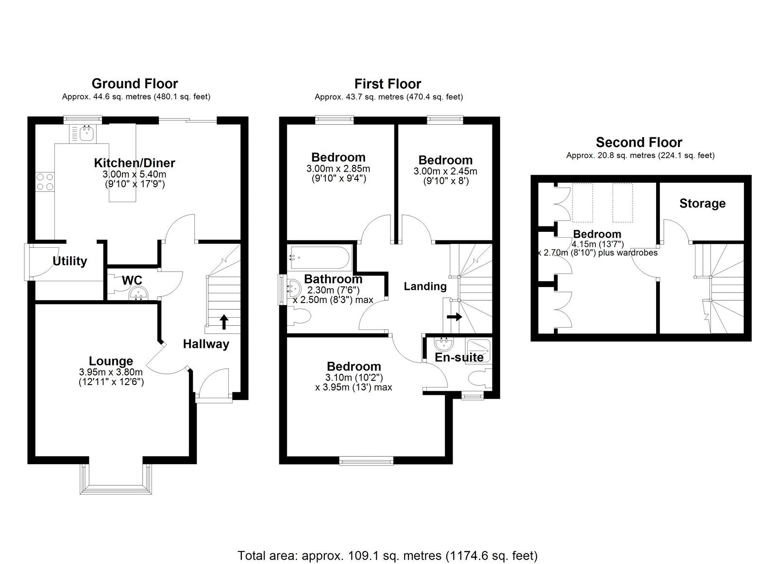 Floorplan of 4 bedroom Detached House for sale, Ovington Close, Templetown, Durham, DH8
