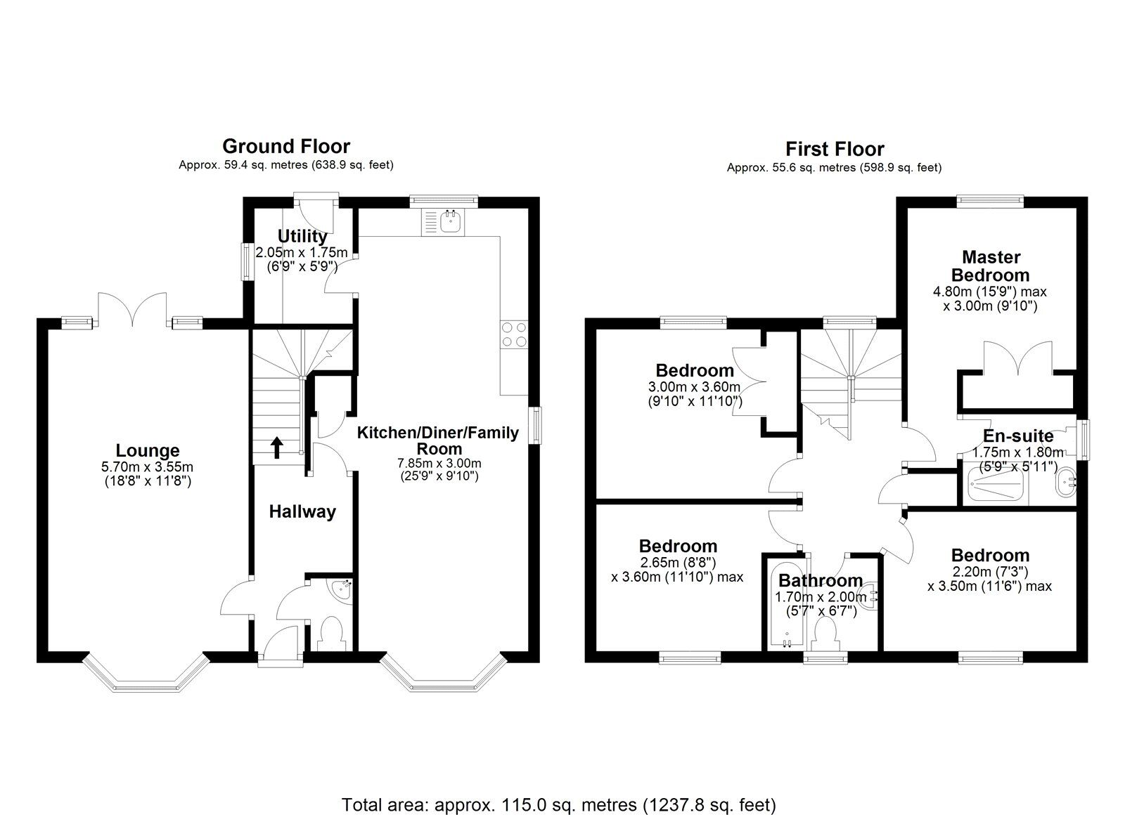 Floorplan of 4 bedroom Detached House for sale, Redmire Drive, Delves Lane, Consett, Durham, DH8