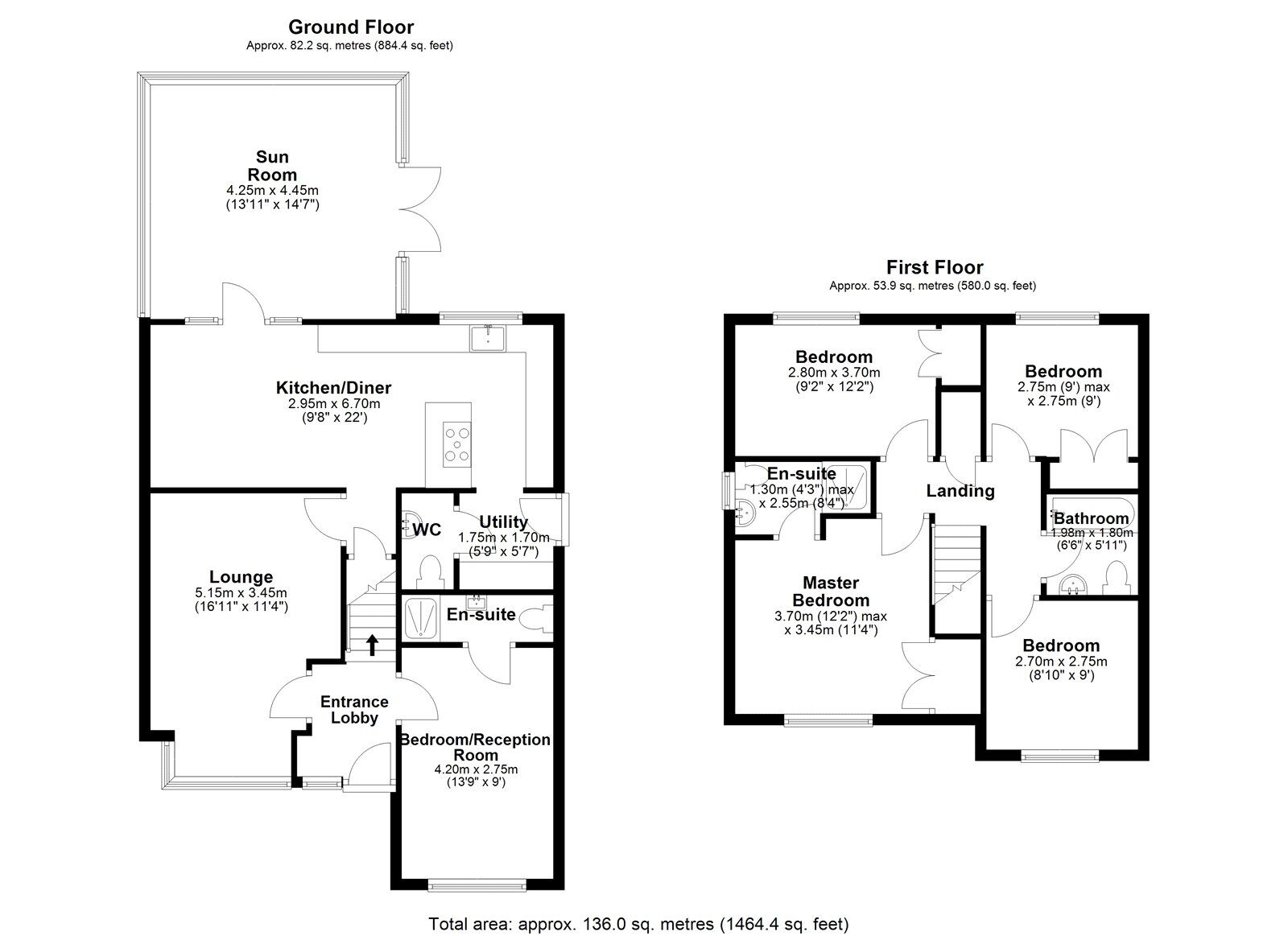 Floorplan of 5 bedroom Detached House for sale, Carr House Mews, Consett, Durham, DH8