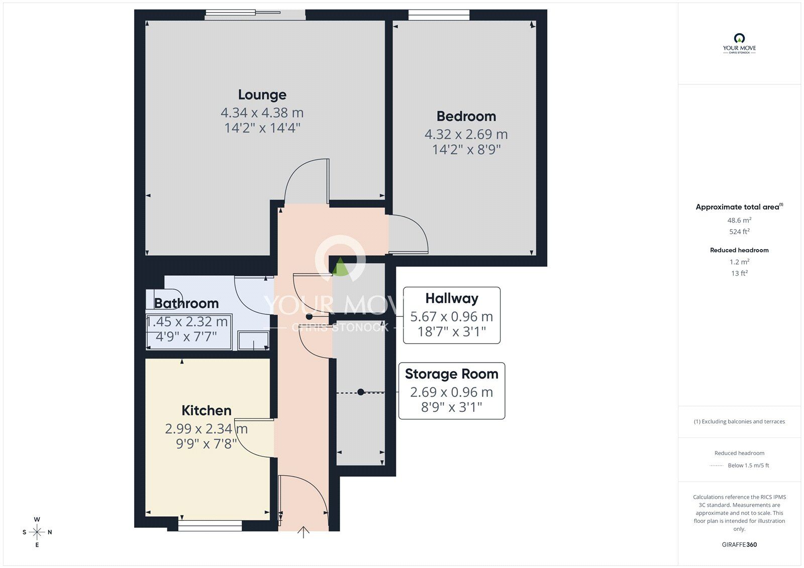Floorplan of 1 bedroom Flat for sale, Oley Meadows, Shotley Bridge, Consett, Durham, DH8
