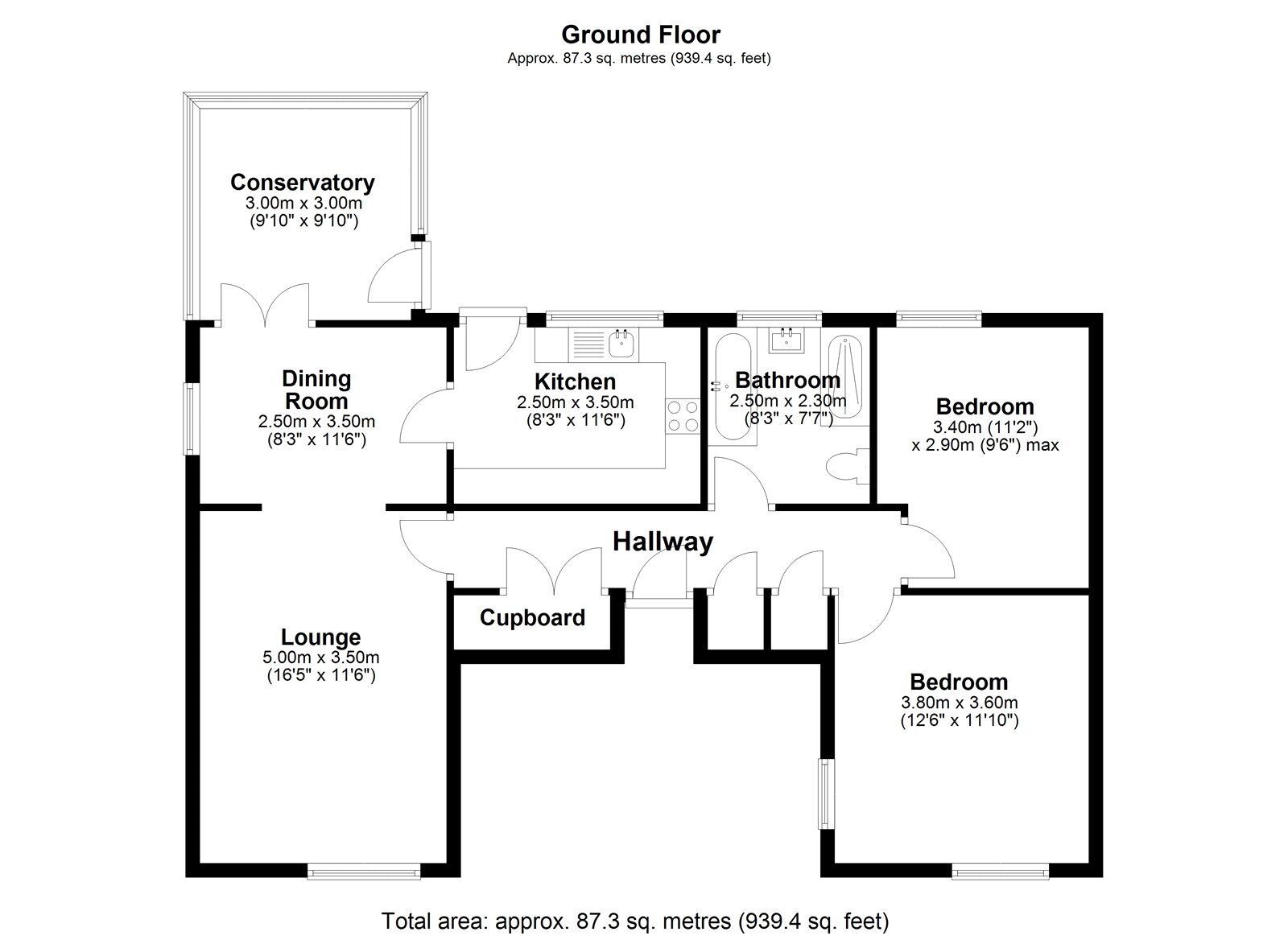 Floorplan of 2 bedroom Detached Bungalow for sale, East Street, Stanley, Durham, DH9