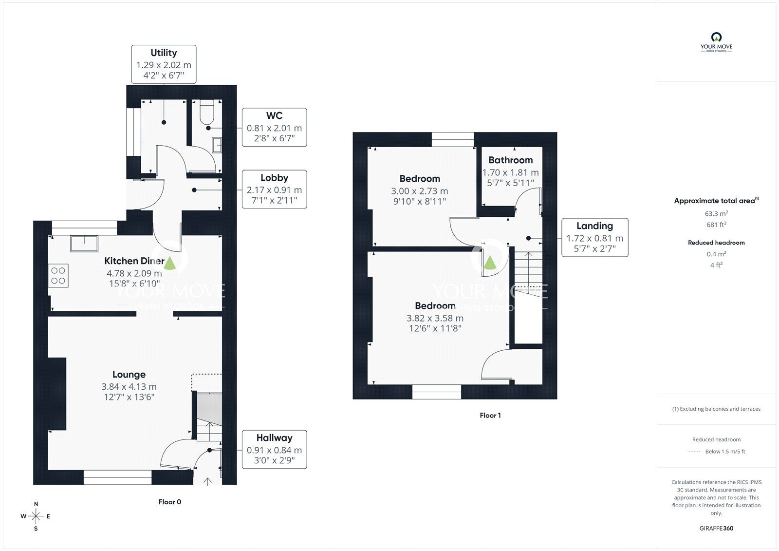 Floorplan of 2 bedroom Mid Terrace House for sale, Durham Road, Blackhill, Durham, DH8