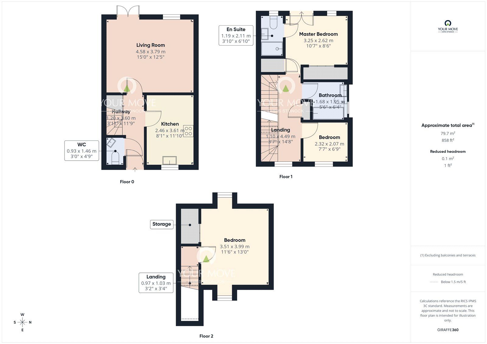 Floorplan of 3 bedroom Semi Detached House for sale, Deepdale Drive, Delves Lane, Consett, Durham, DH8