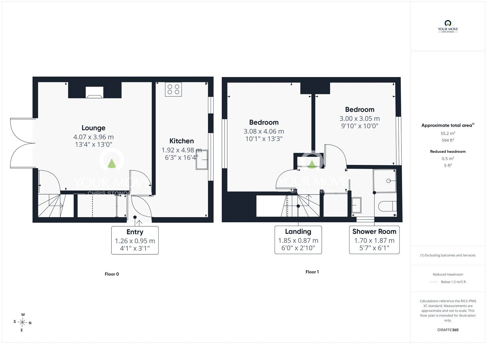 Floorplan of 2 bedroom Semi Detached House for sale, Hydenside, The Grove, Consett, Durham, DH8