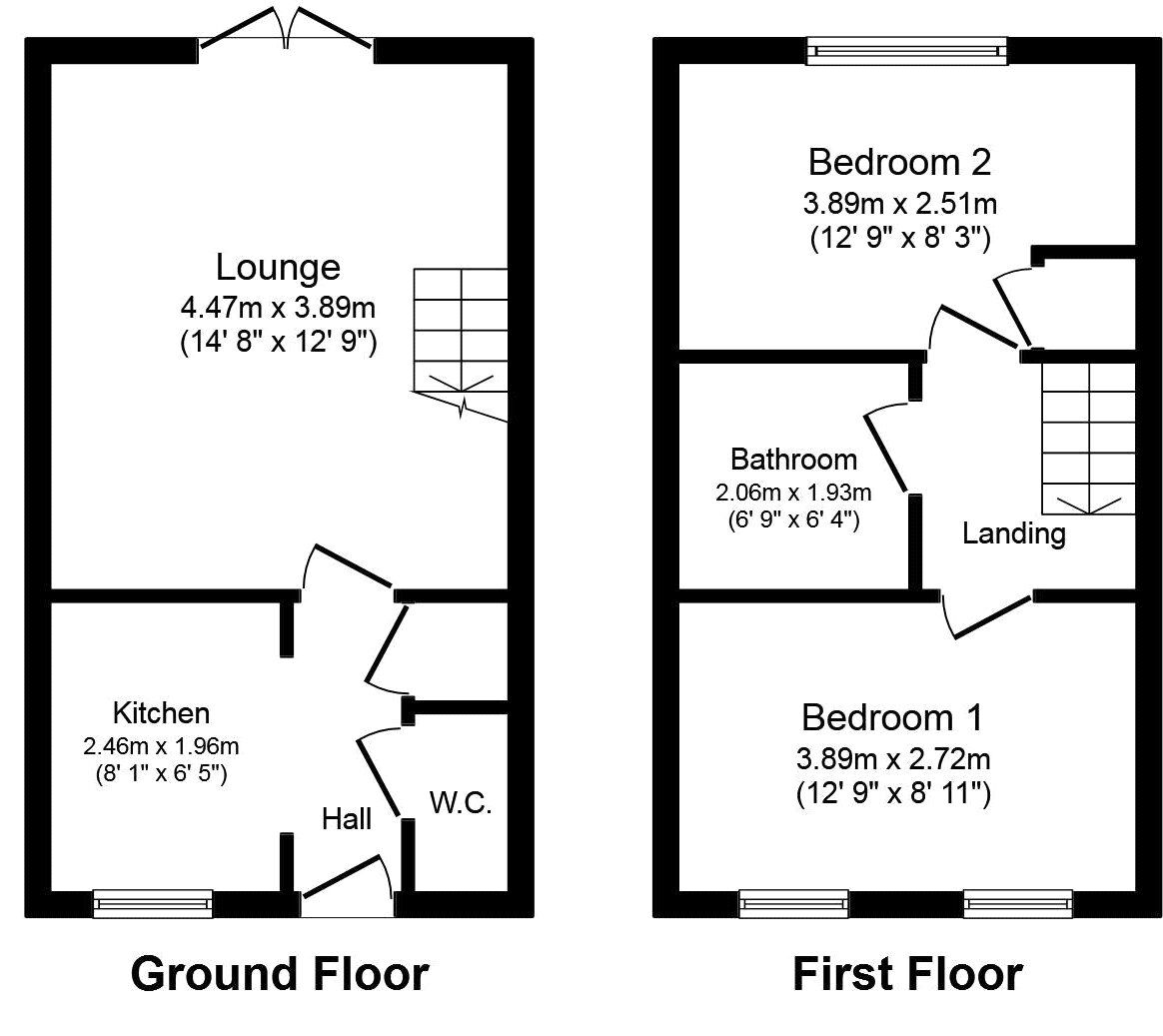 Floorplan of 2 bedroom Mid Terrace House for sale, Chapel Drive, Consett, Durham, DH8