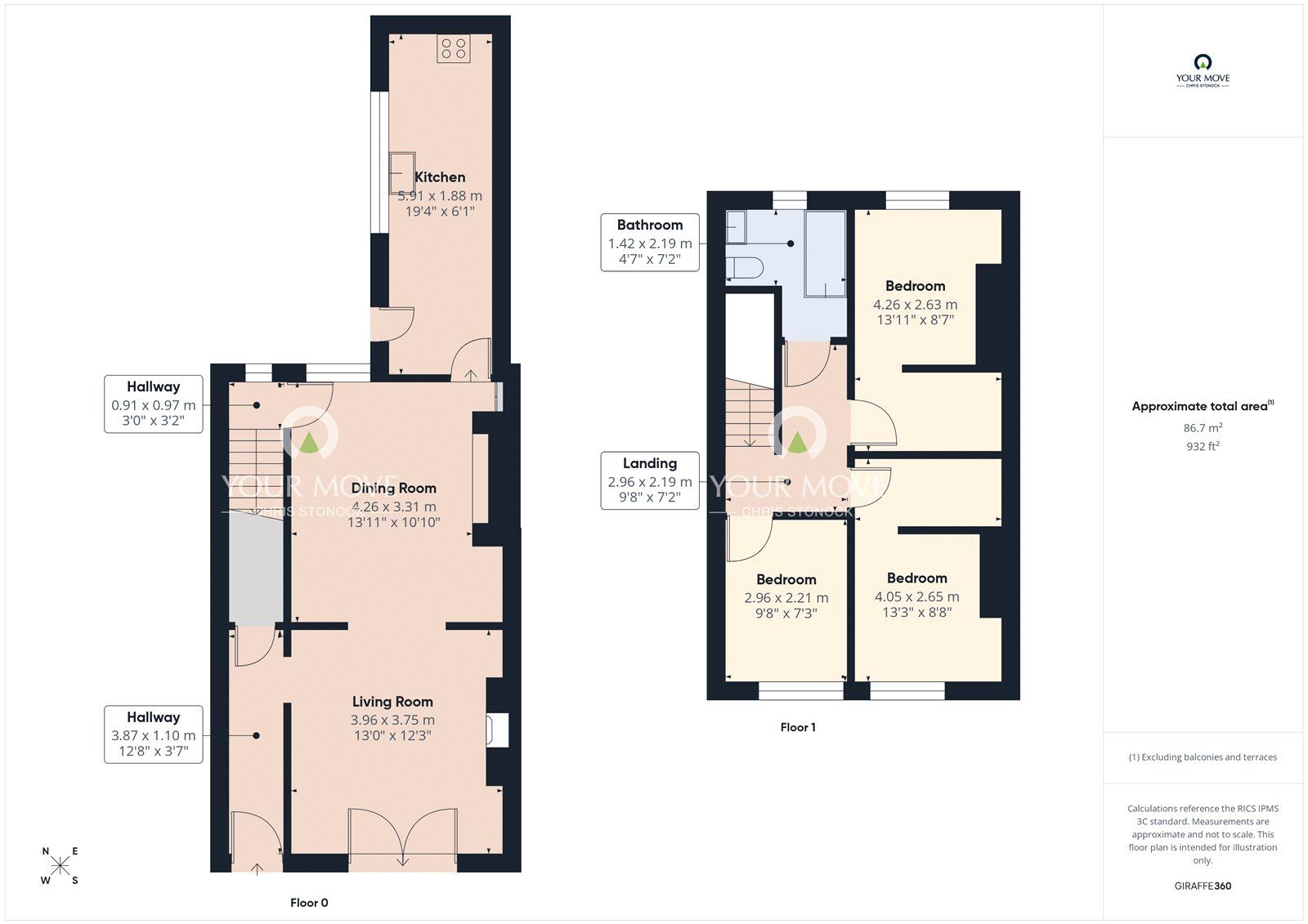 Floorplan of 3 bedroom End Terrace House for sale, Derwent Street, Tanfield Lea, Stanley, Durham, DH9
