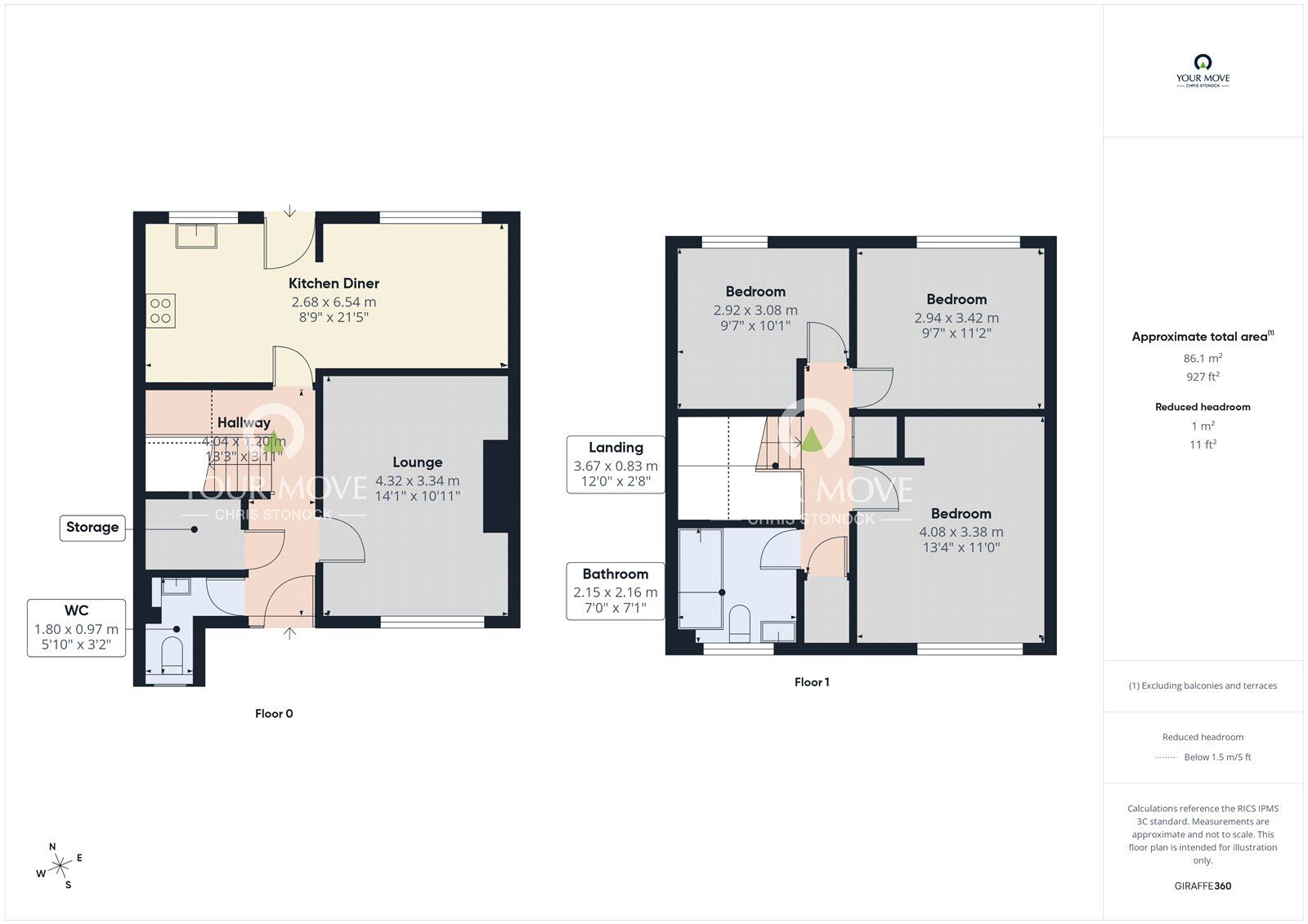 Floorplan of 3 bedroom Mid Terrace House for sale, Cragside Court, Blackhill, Consett, Durham, DH8