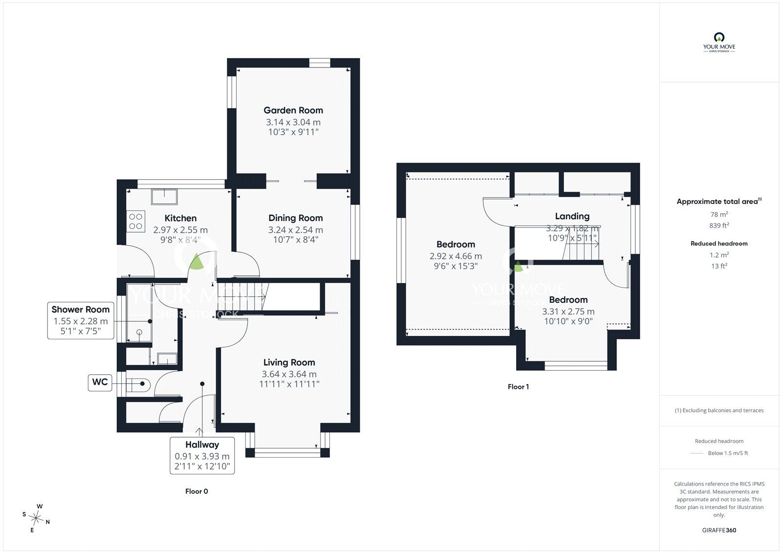 Floorplan of 2 bedroom Detached House for sale, Glenside, Shotley Bridge, Consett, Durham, DH8