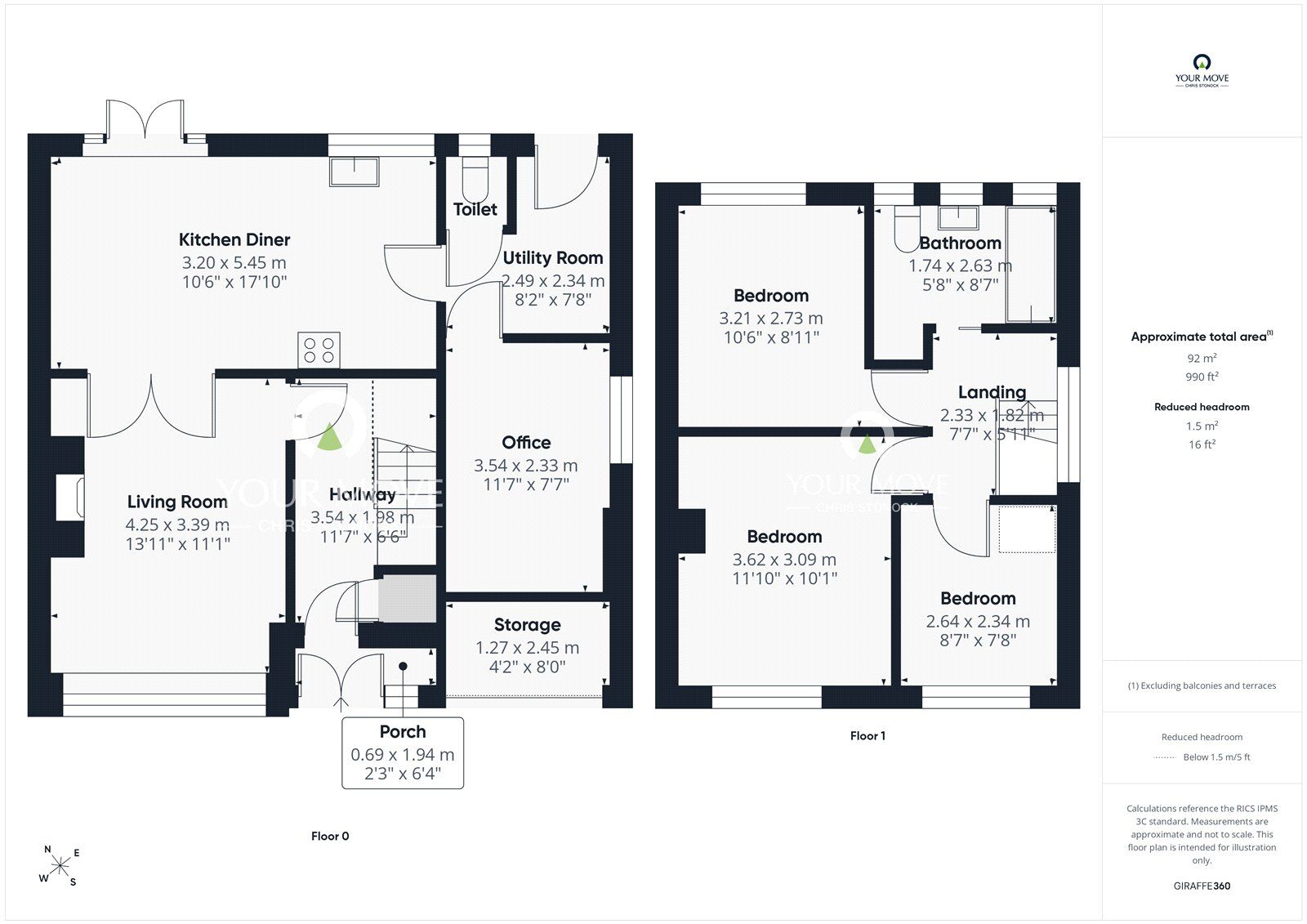 Floorplan of 3 bedroom Semi Detached House for sale, Greenways, Delves Lane, Consett, Durham, DH8