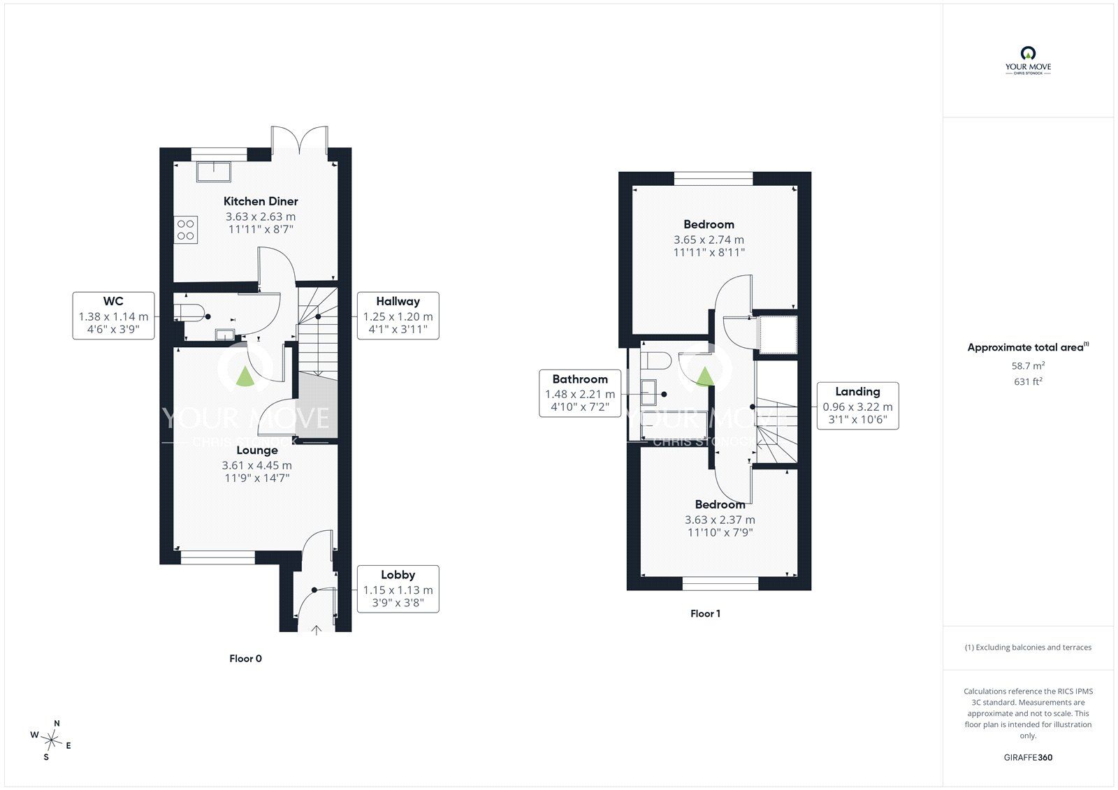 Floorplan of 2 bedroom Semi Detached House for sale, Temple Forge Mews, Consett, Durham, DH8