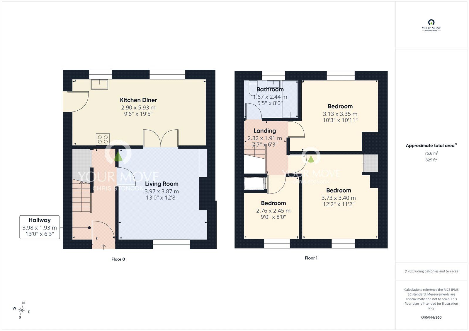 Floorplan of 3 bedroom Semi Detached House for sale, Essex Avenue, Moorside, Consett, Durham, DH8