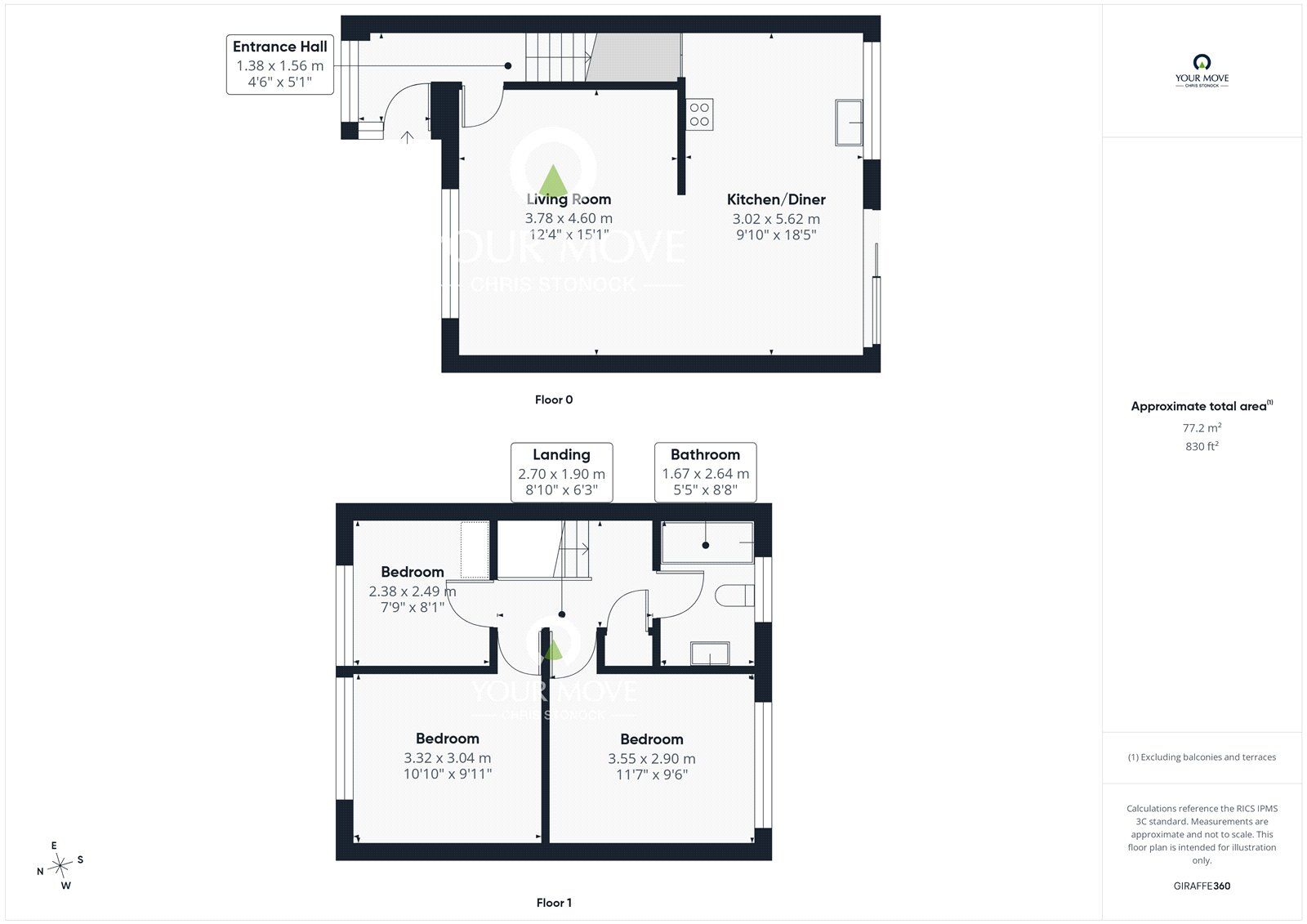 Floorplan of 3 bedroom Mid Terrace House for sale, Fairways, Consett, Durham, DH8