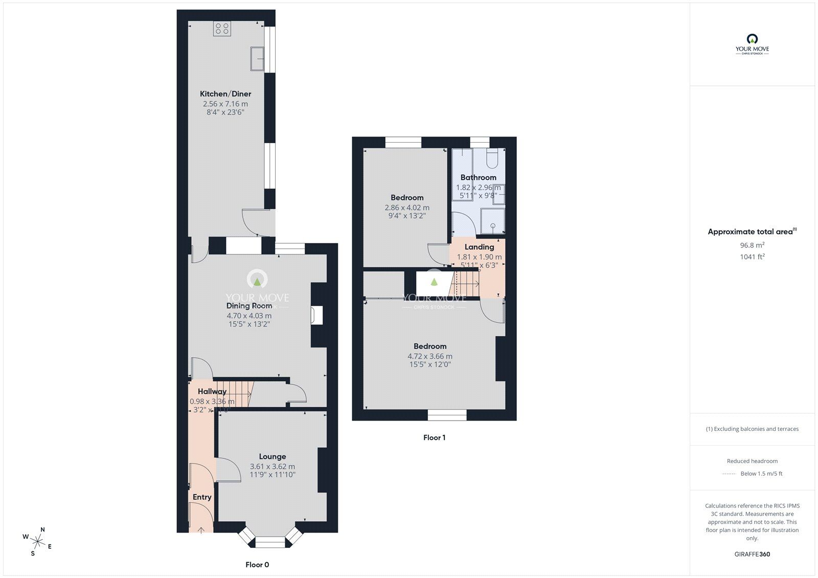 Floorplan of 2 bedroom Mid Terrace House to rent, Sherburn Terrace, Consett, Durham, DH8
