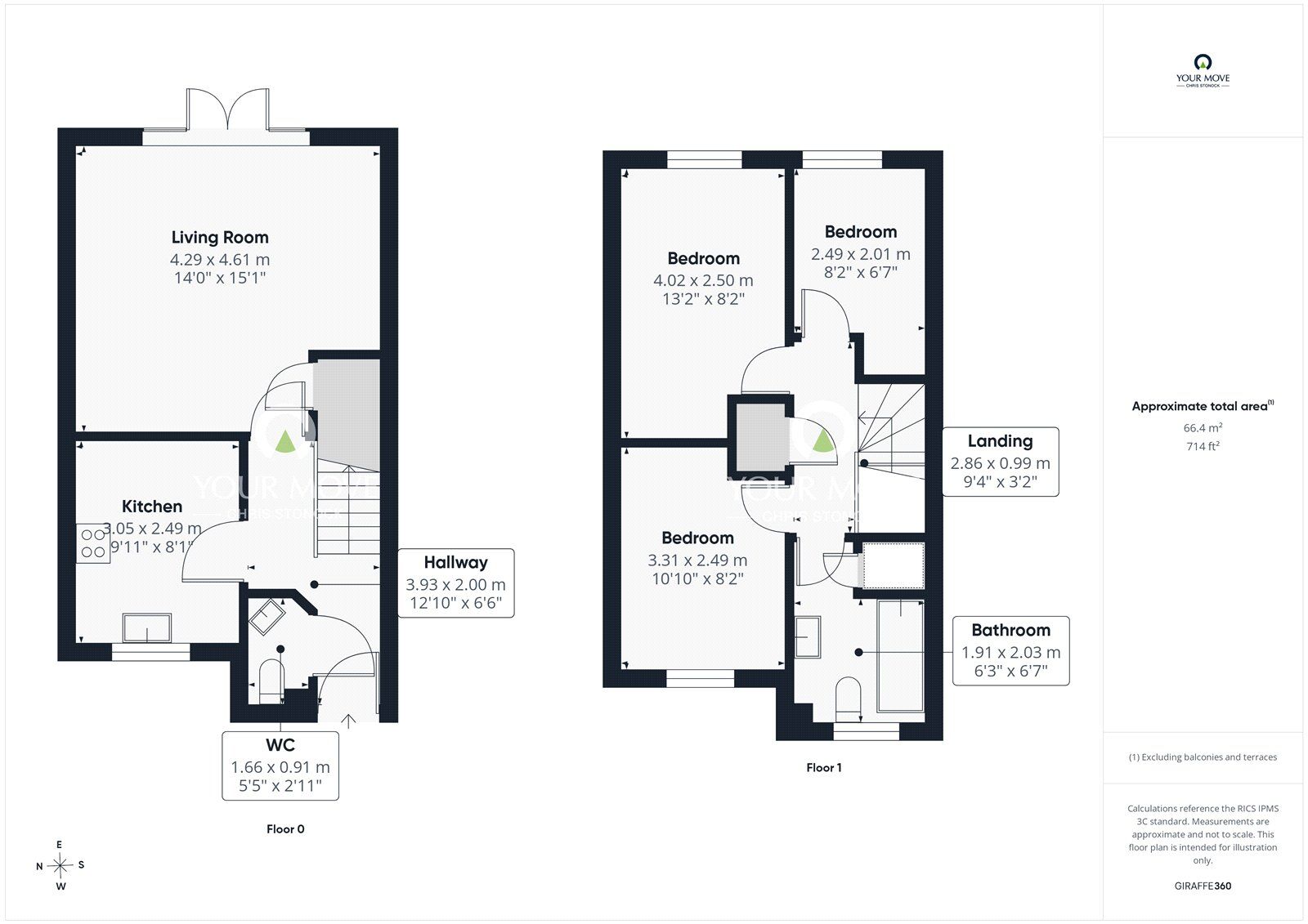 Floorplan of 3 bedroom Semi Detached House for sale, Richardson Way, Consett, Durham, DH8