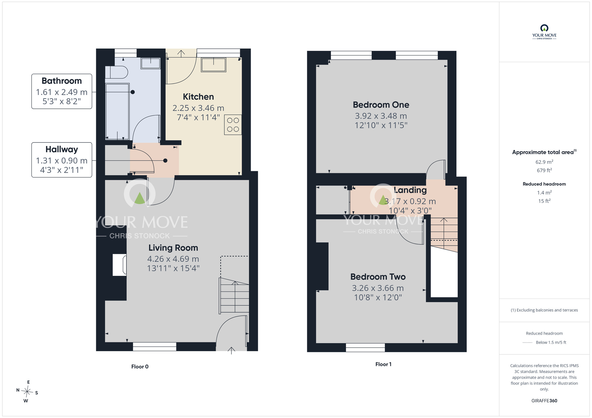 Floorplan of 2 bedroom Mid Terrace House for sale, Hollings Terrace, Chopwell, Tyne and Wear, NE17