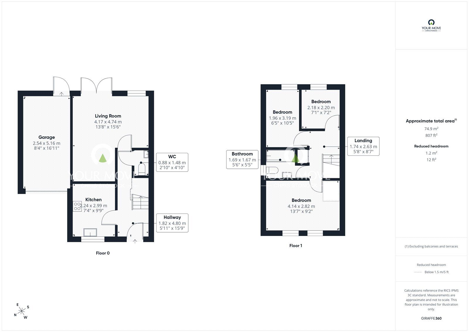 Floorplan of 3 bedroom Semi Detached House for sale, Manor Close, Consett, Durham, DH8