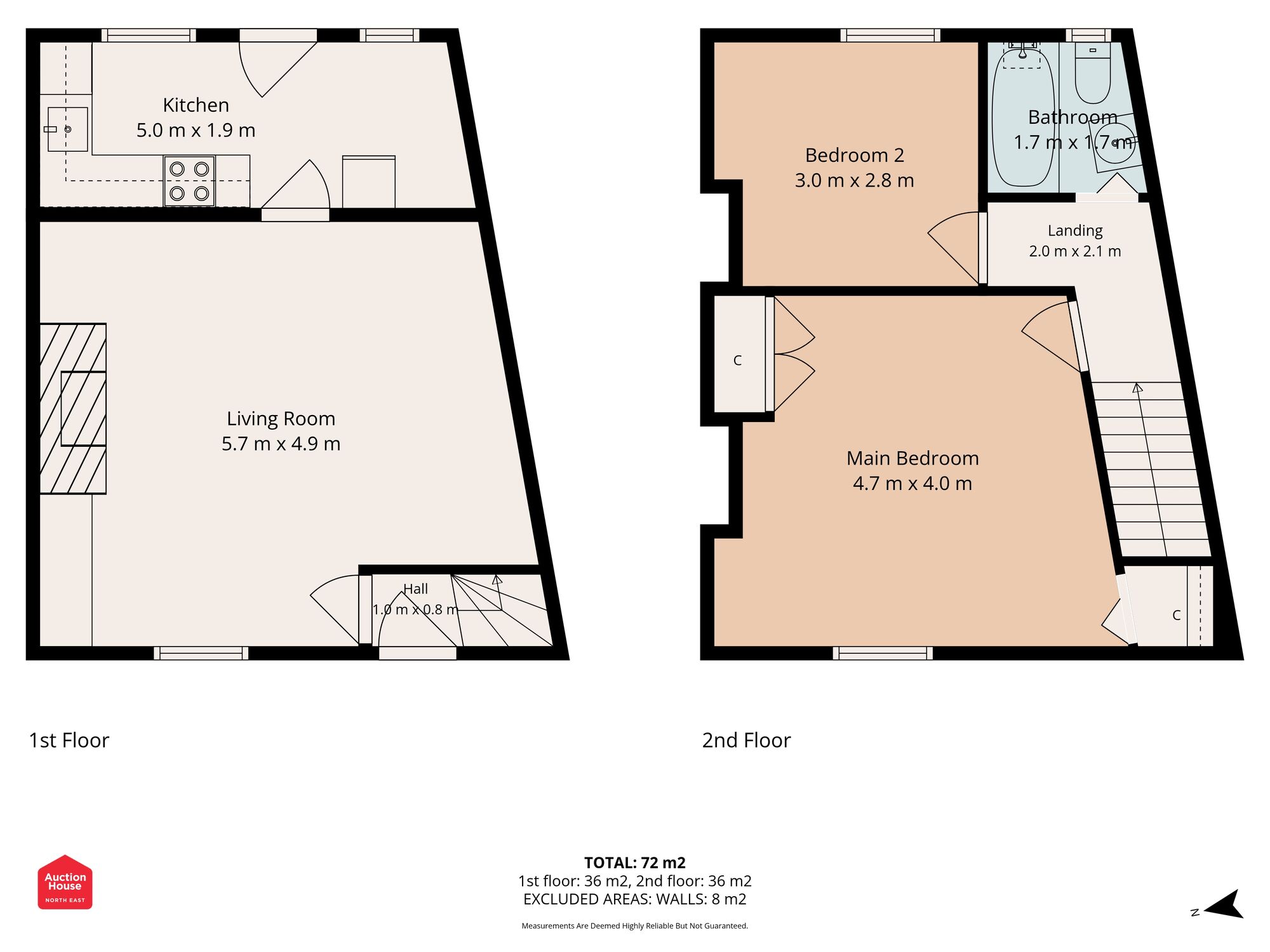 Floorplan of 2 bedroom Mid Terrace House for sale, Edith Street, Consett, Durham, DH8