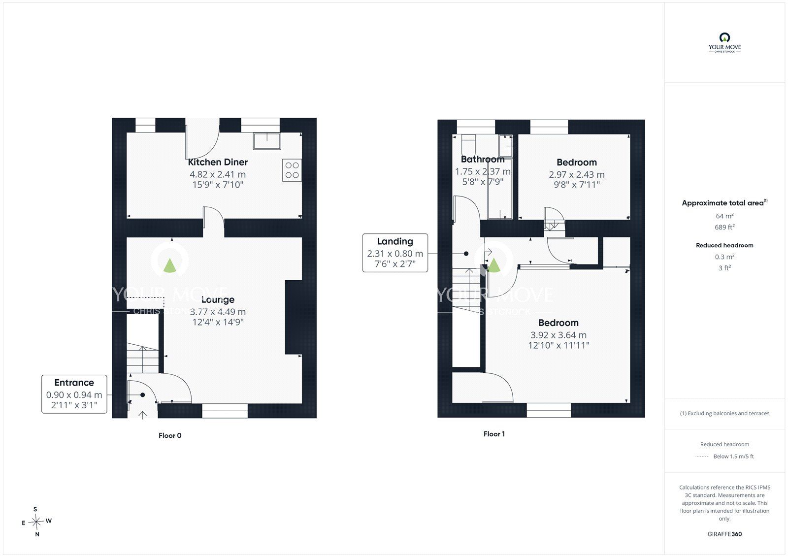 Floorplan of 2 bedroom Mid Terrace House to rent, Thomas Street, Blackhill, Durham, DH8