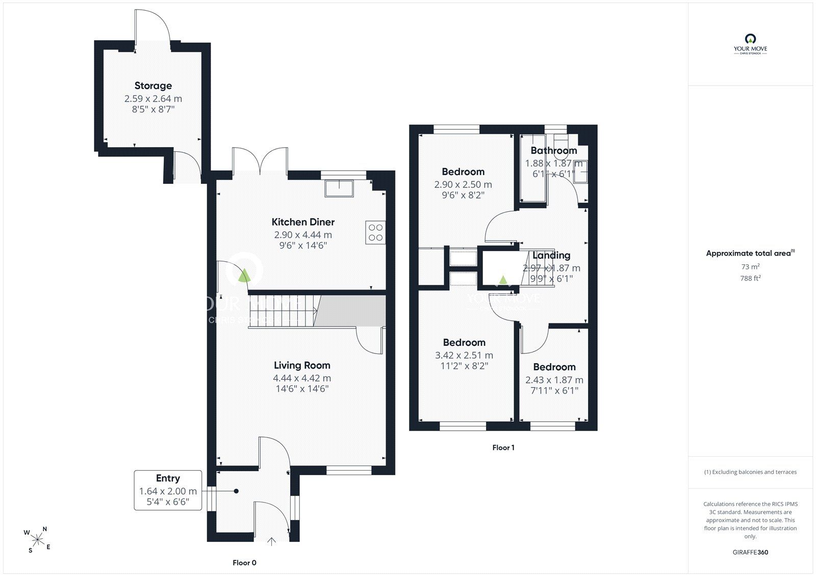 Floorplan of 3 bedroom Semi Detached House for sale, Dewhirst Close, Leadgate, Durham, DH8