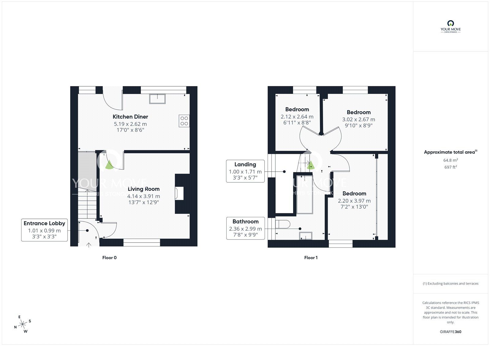Floorplan of 3 bedroom Semi Detached House for sale, Riverside, Shotley Bridge, Consett, Durham, DH8