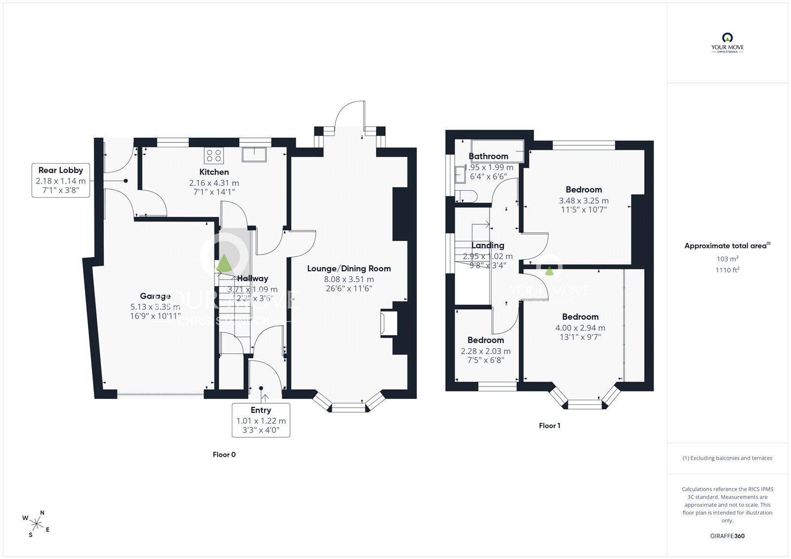 Floorplan of 3 bedroom Semi Detached House for sale, The Briary, Shotley Bridge, Consett, Durham, DH8